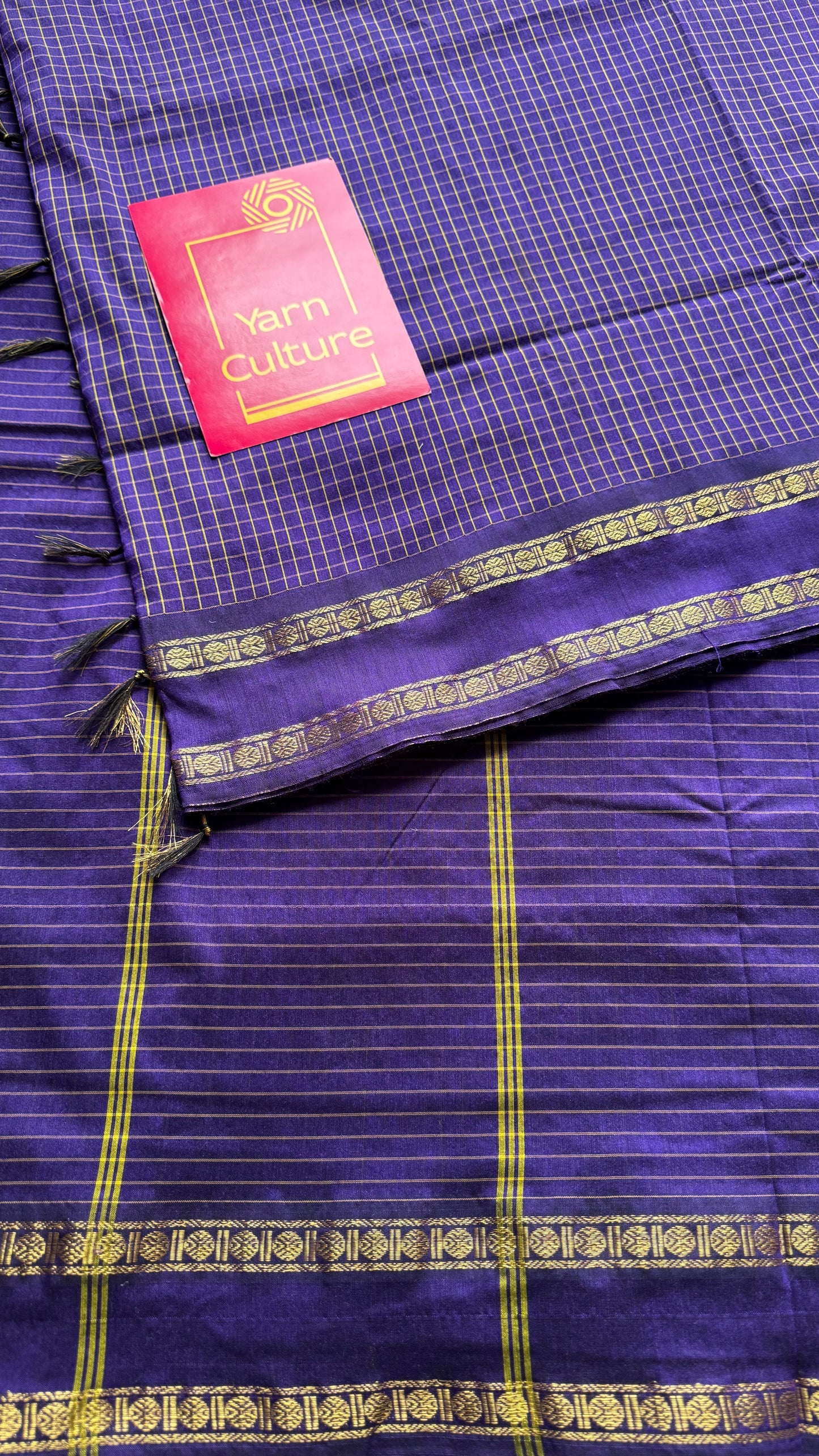 Violet, arani checks, cotton silk - YCCOTNJUAR01