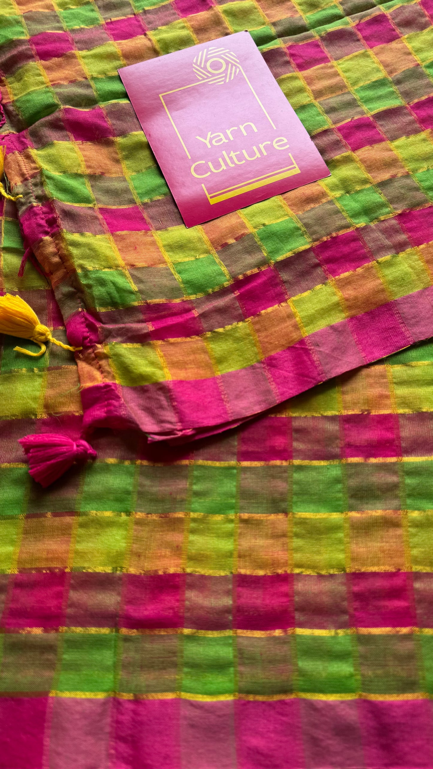 Multicoloured madras checks inspired mul cotton saree - YCBCMCFE233