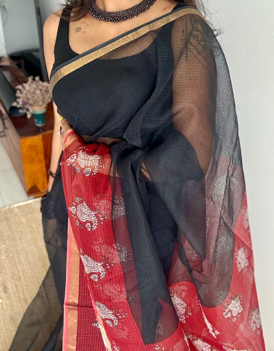 Noorja, Kota Doria with zari border - YCTOROCBP73