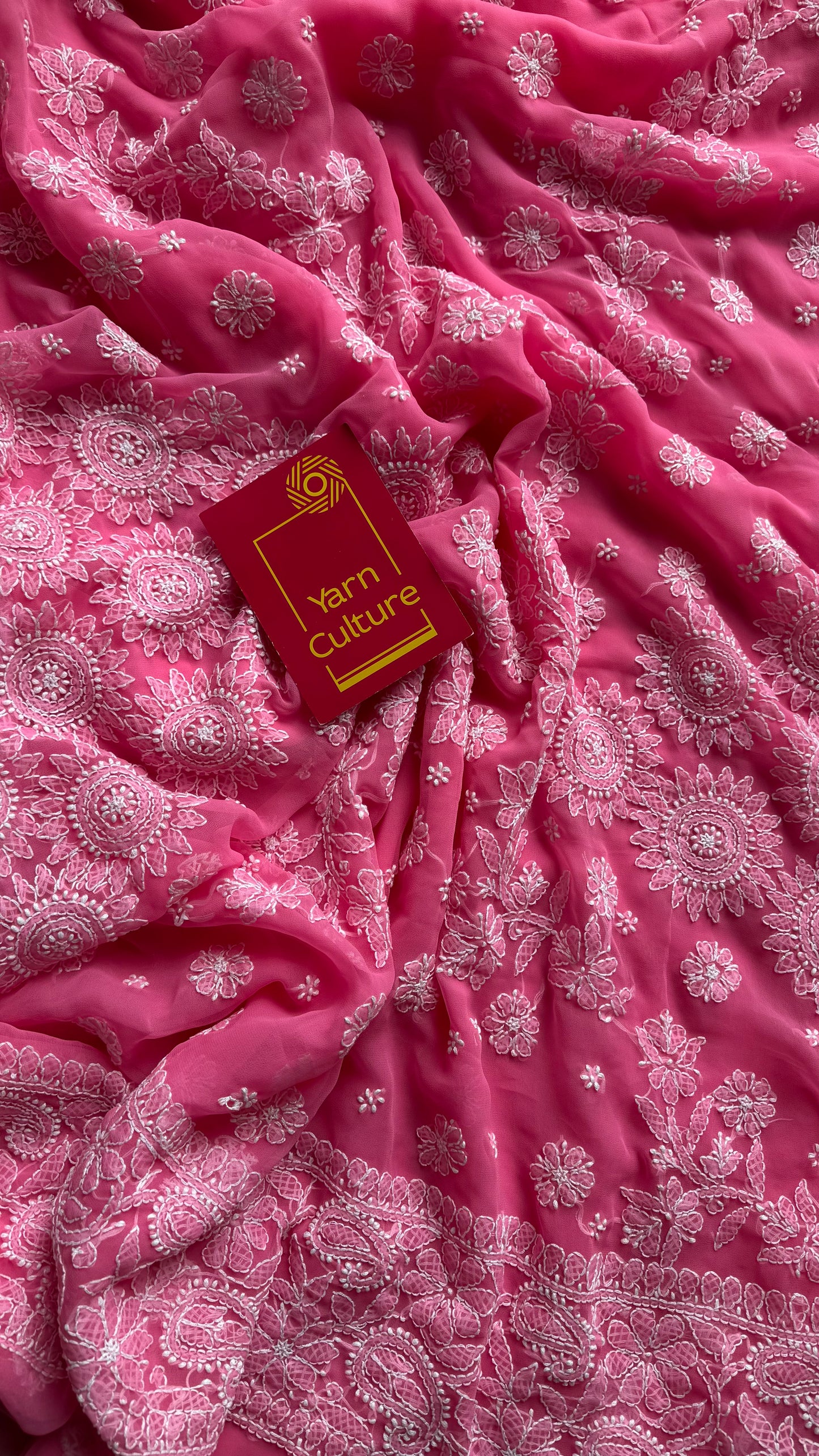 Baadal Gulabi (pink clouds) - Pink Chikankari, georgette YCSLCJULCK05