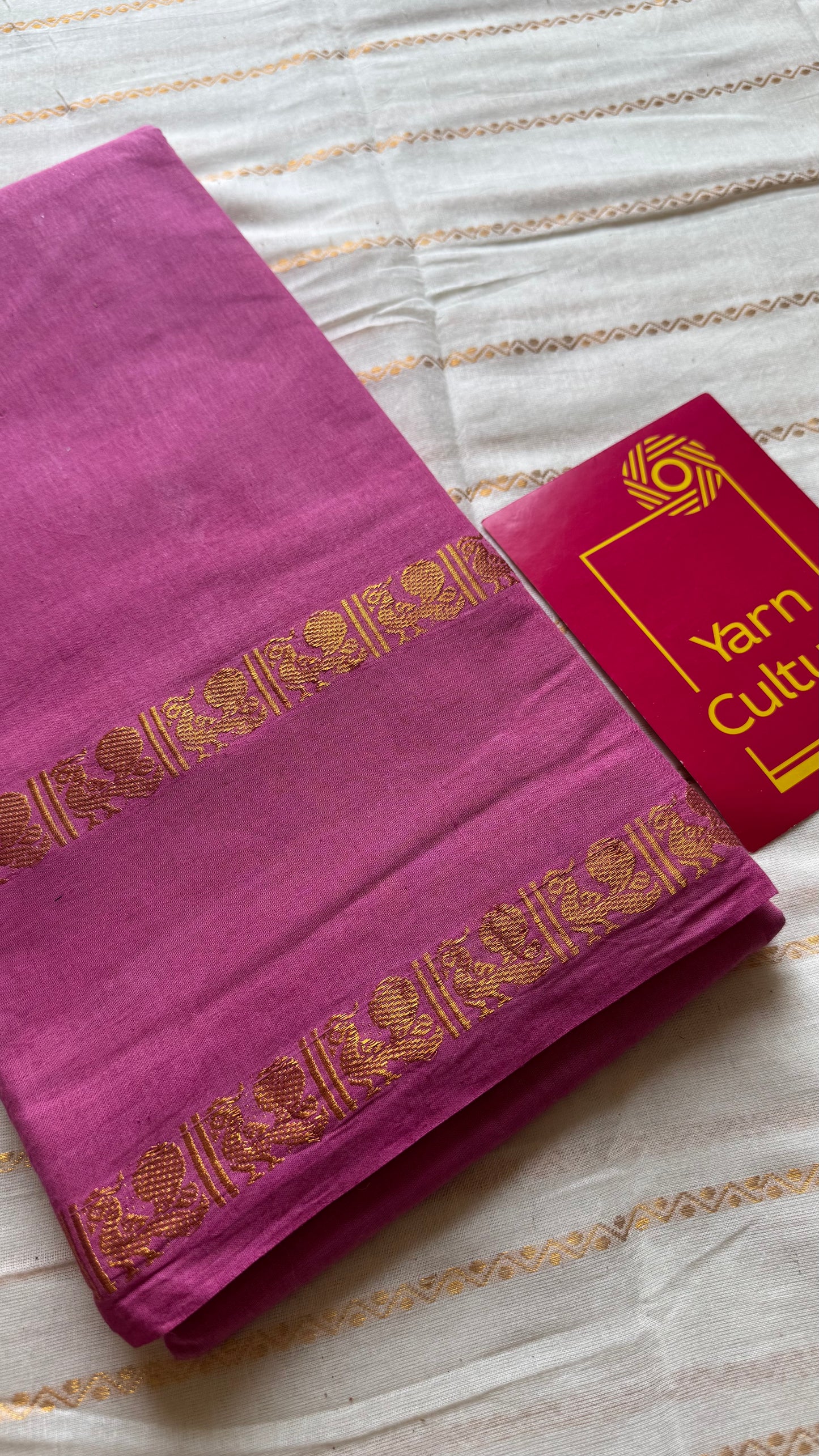 Light pink rettaipettu peacock gap border, kattuchayam dyed madurai cotton saree - YCCOTNMSAP218