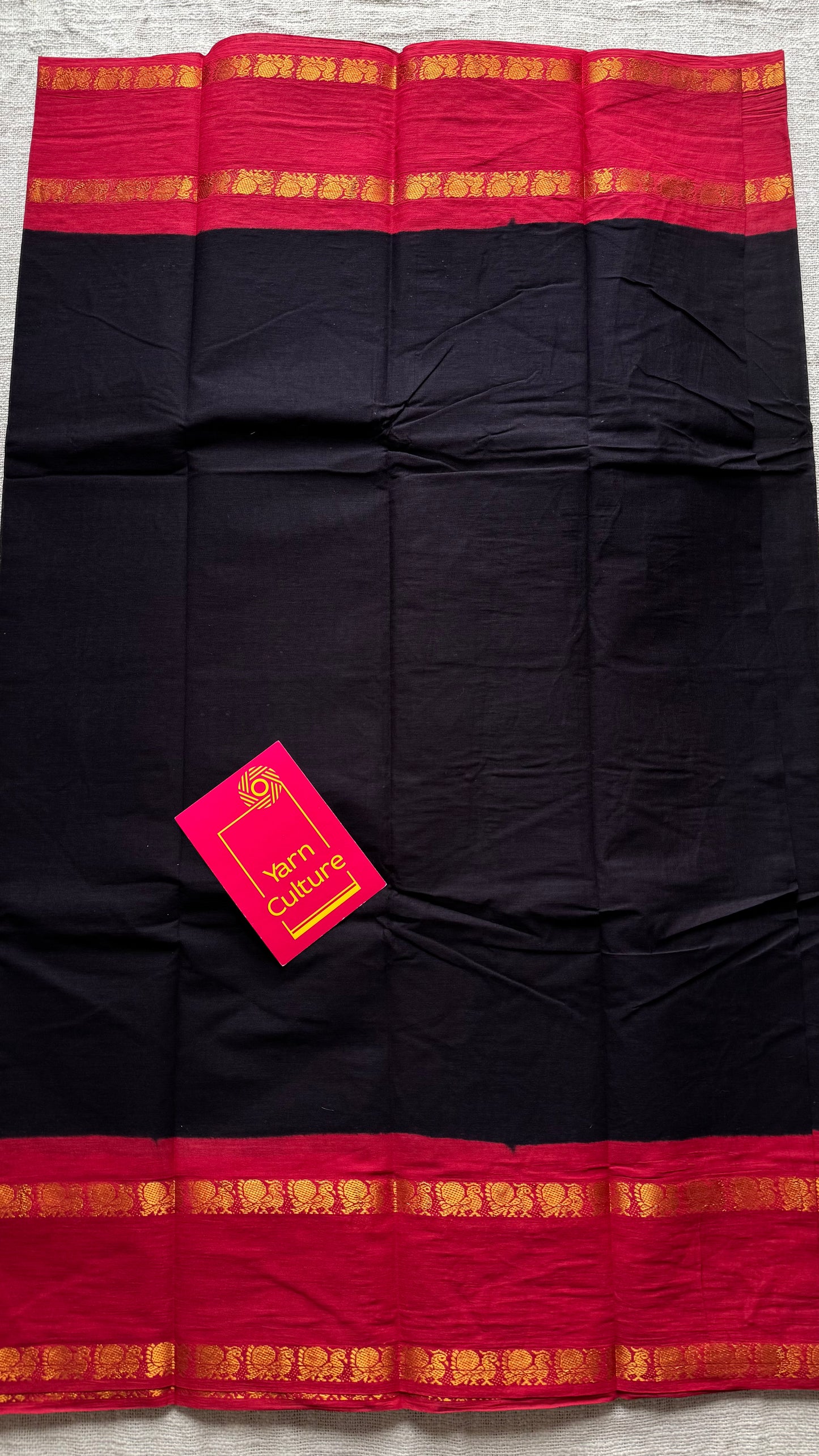 Black with red, rettaipettu sungudi, soft cotton - YCCOTNJSUN05
