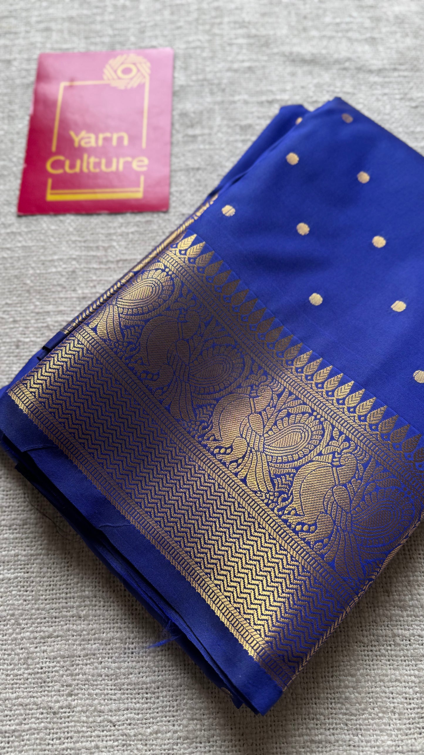 Thousand gold buttas, royal blue, semi-silk - YCCOTNAUSS60