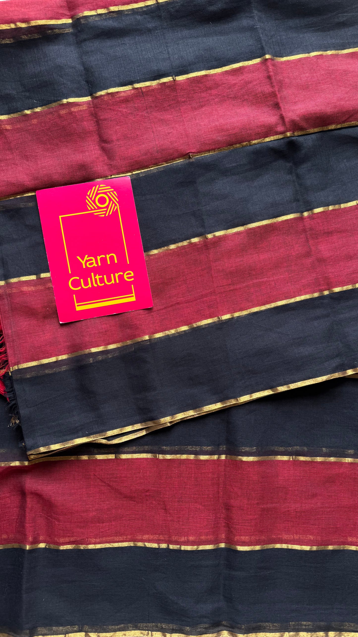 Maroon, black mul with gold multicoloured broad stripes - YCBCMCLSE24