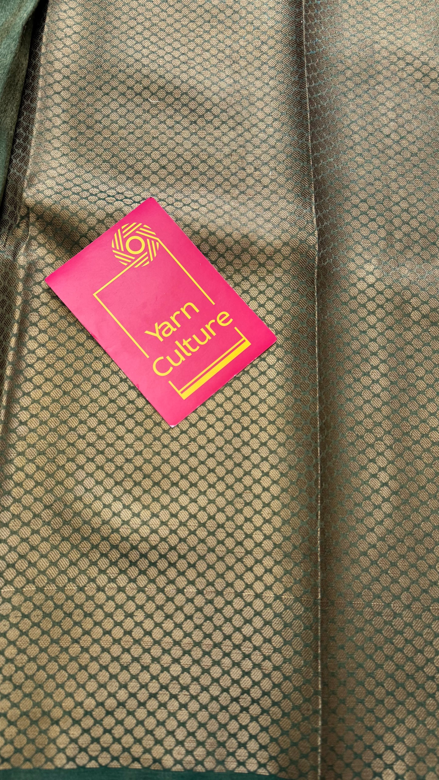 Green with gold dual tone, Banarasi semi-silk - YCDESE07