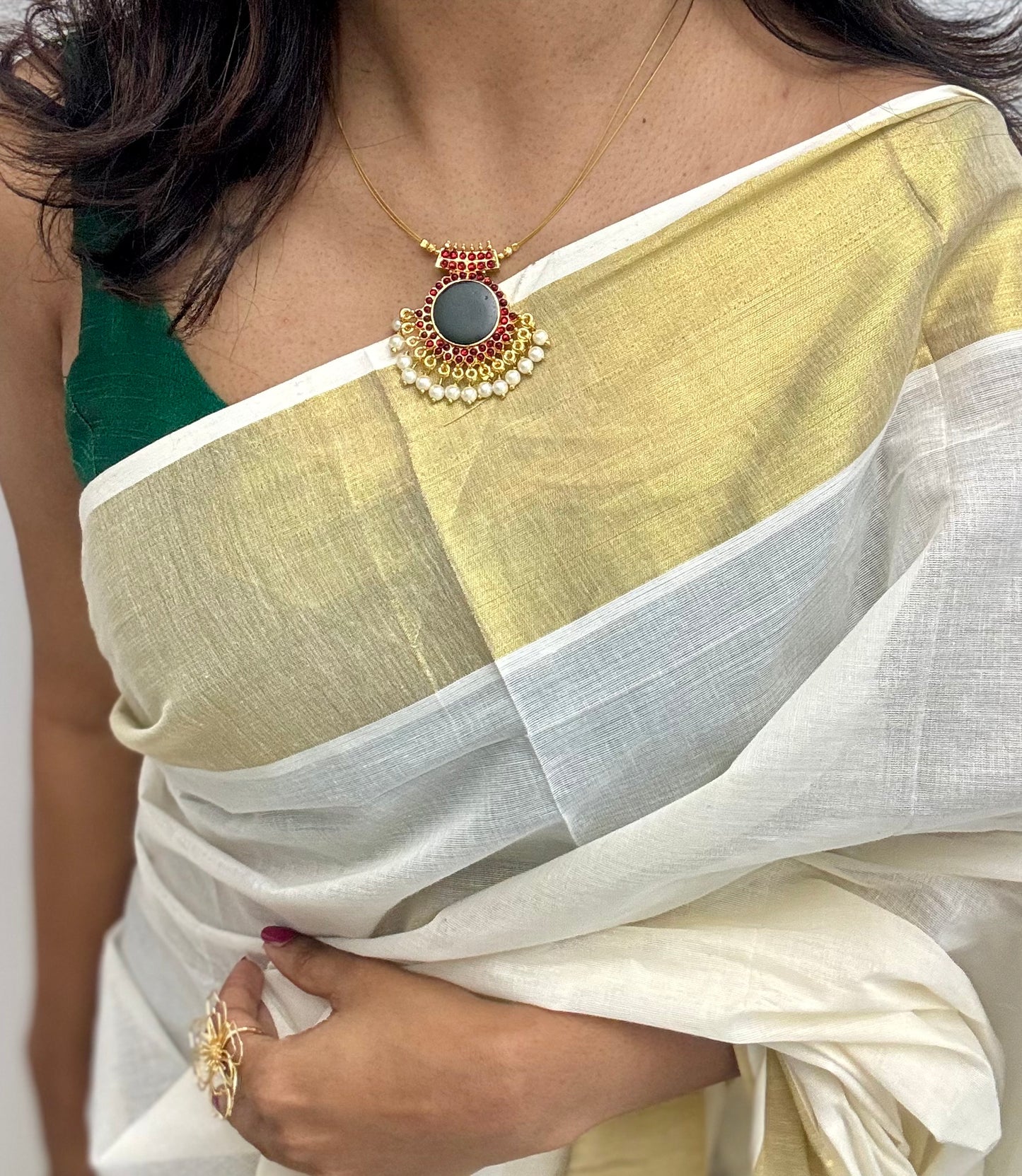 Green palakka pendant neckchain