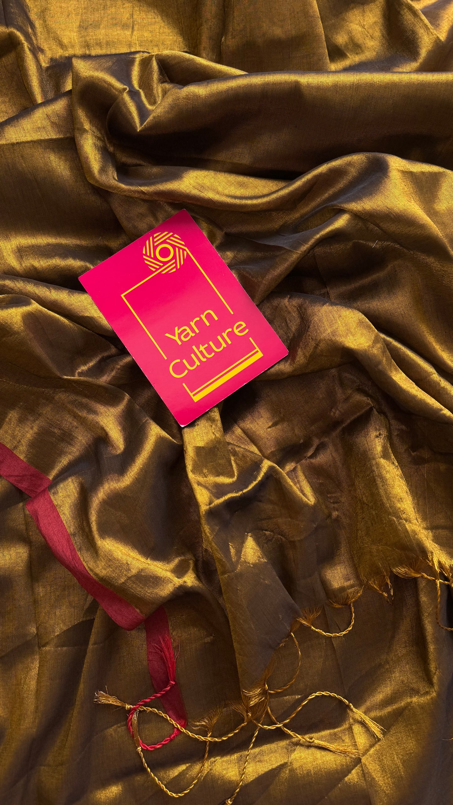 Antique gold, maroon border, mul tissue - YCBCMCLSE65