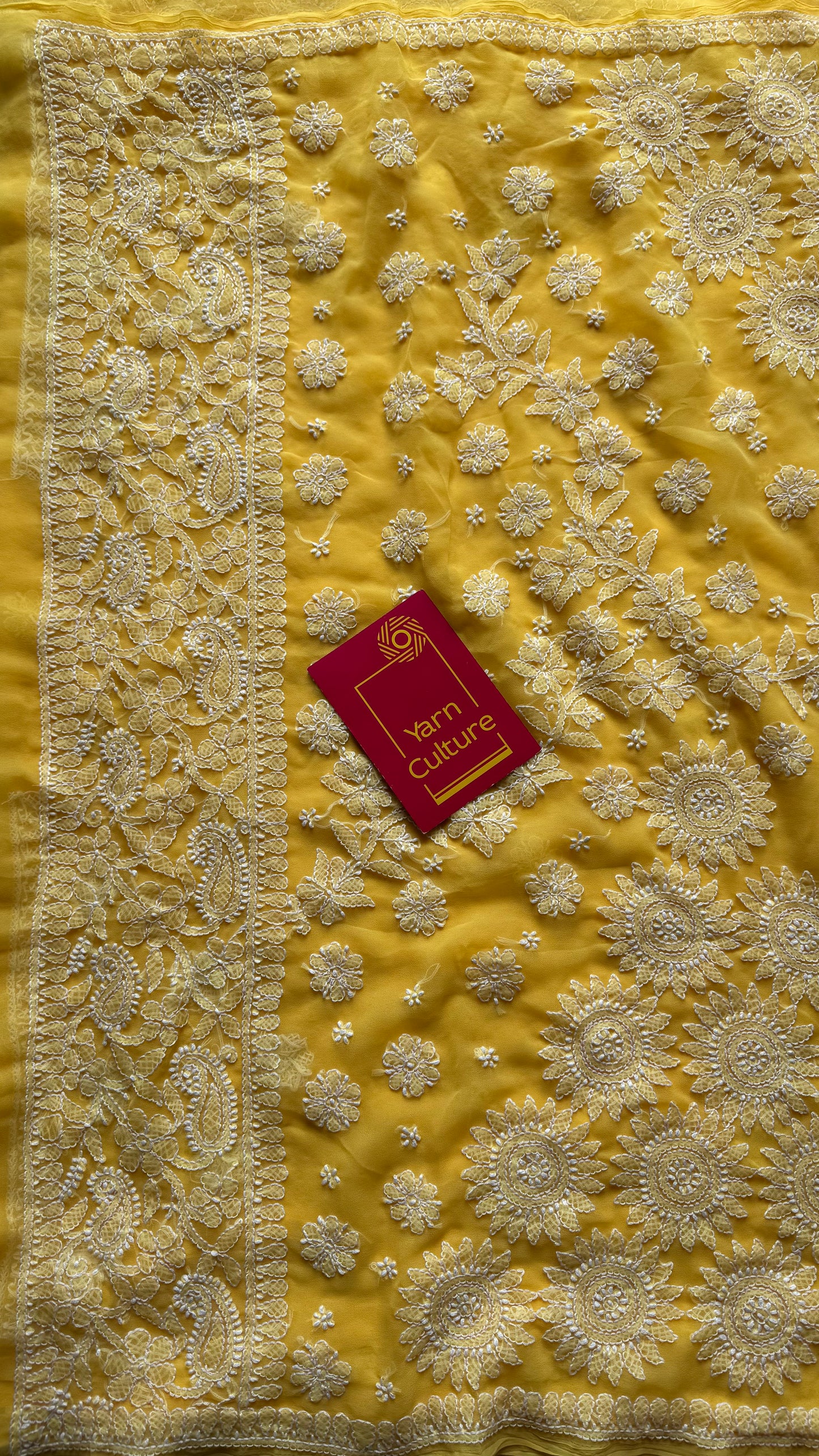Pehli Subah (first morning) - Yellow Chikankari, georgette YCSLCJULCK01