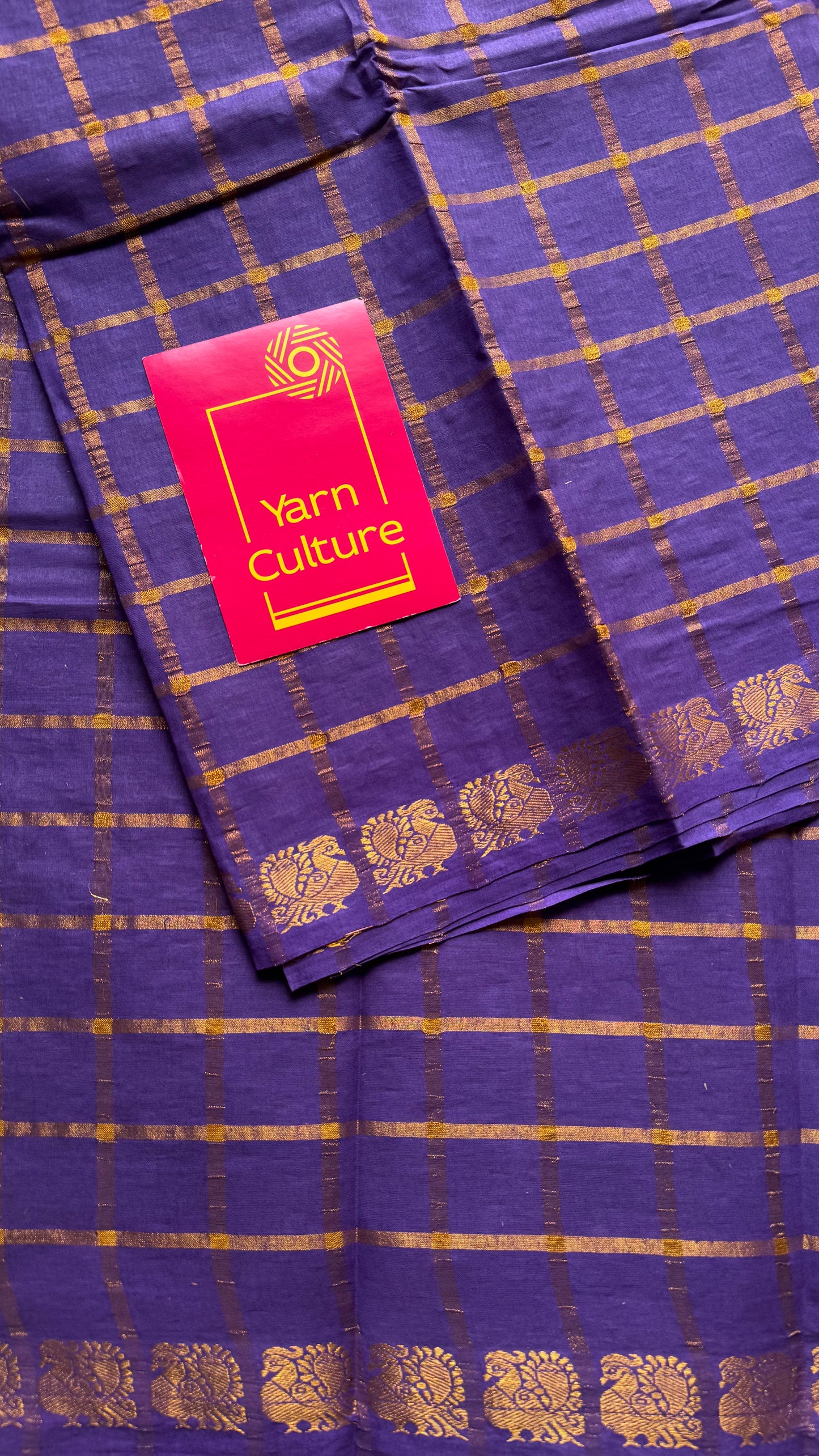 Violet pavithra kattam sungudi, madurai cotton - YCCOTNSEMS98