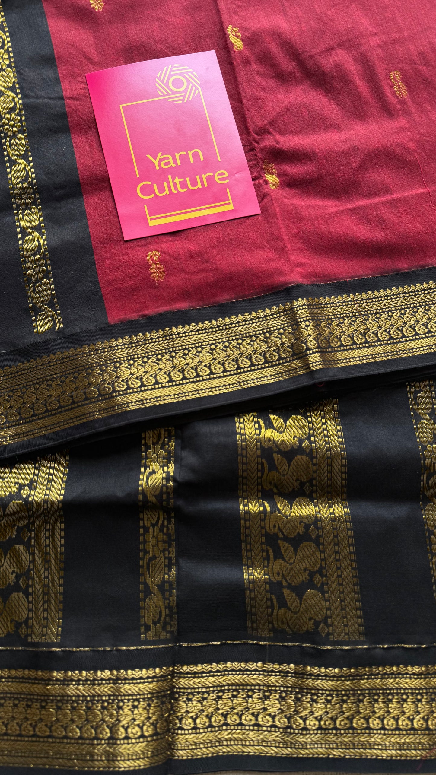 Red with black, cotton silk - YCCOTNOCKCS16