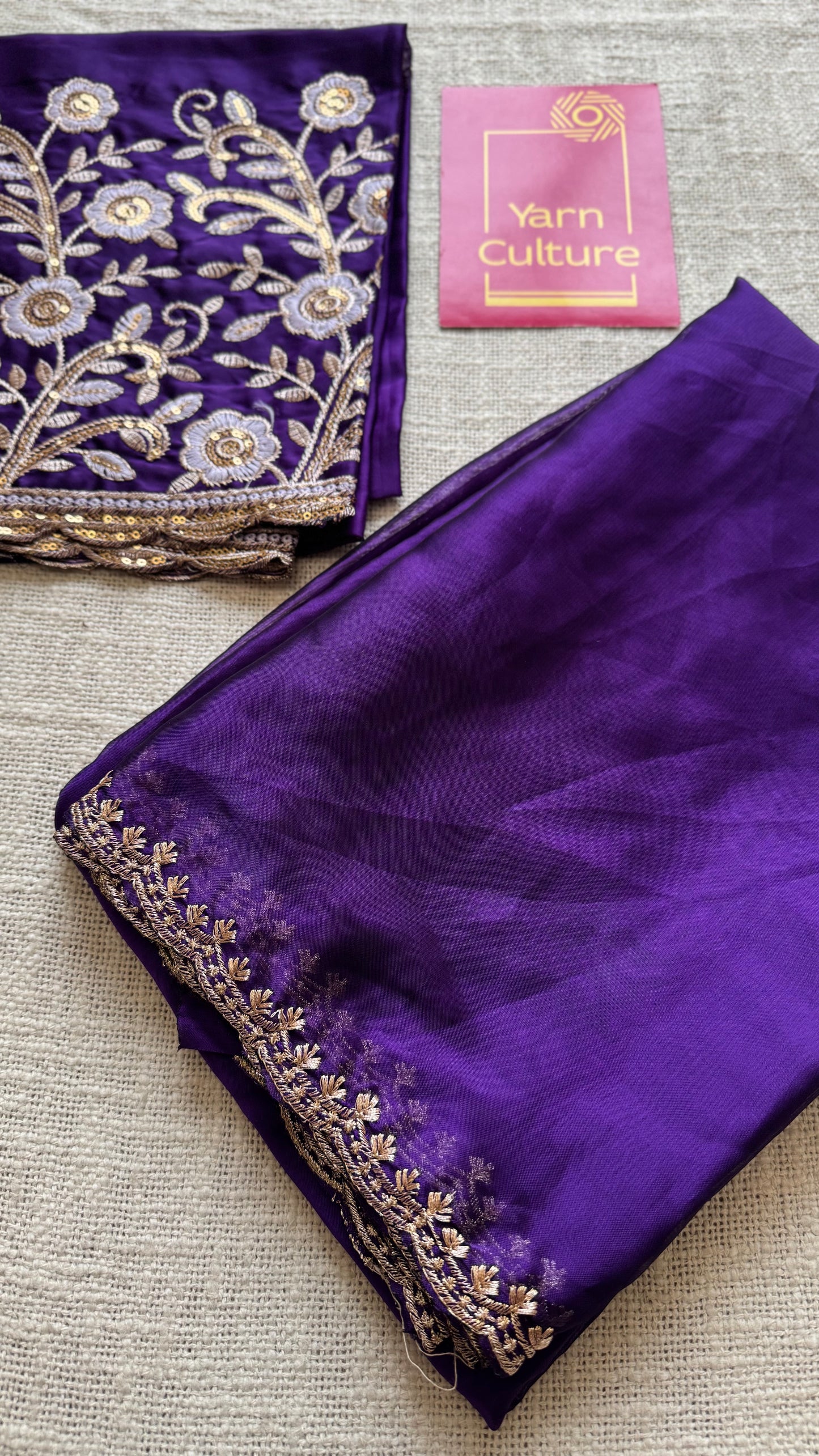 Pallavi : Purple chiffon with embroidery - YCDOSJULCF02