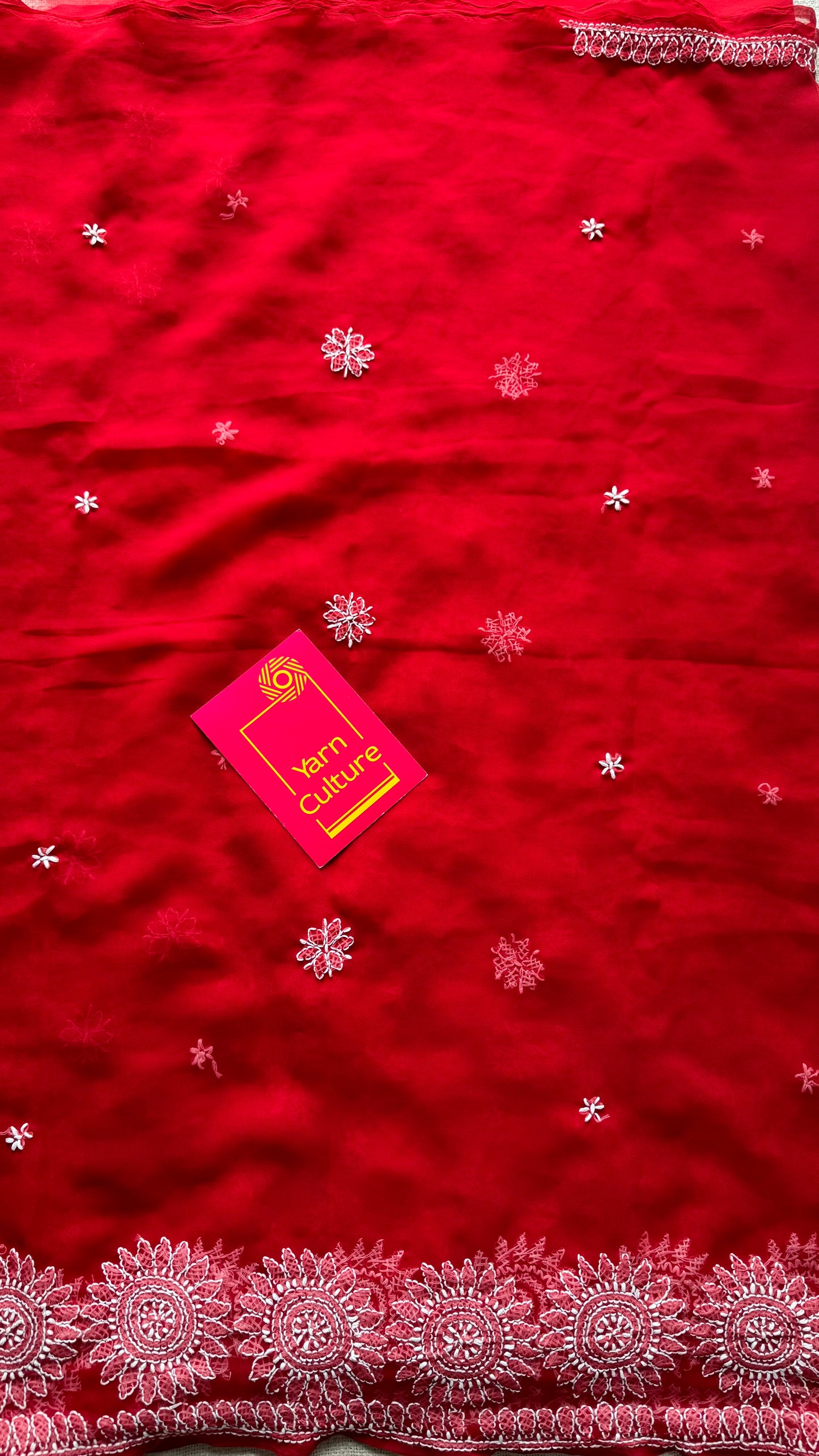 Sham-e-Ishq (evening of love) - Red Chikankari, georgette YCSLCJULCK07