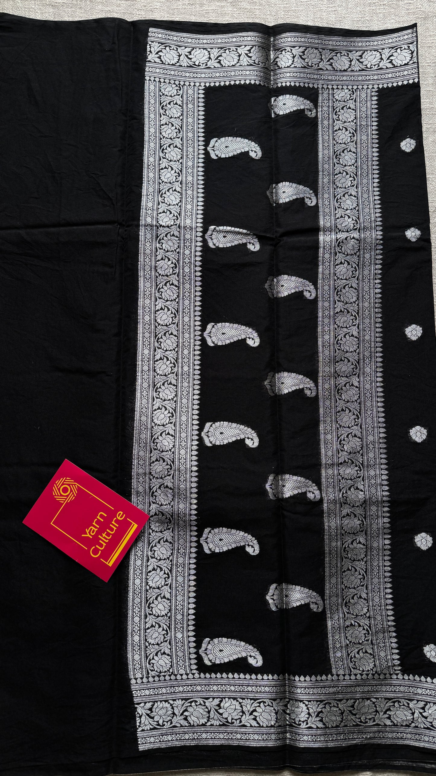 Black silver zari, Banarasi semi chiffon