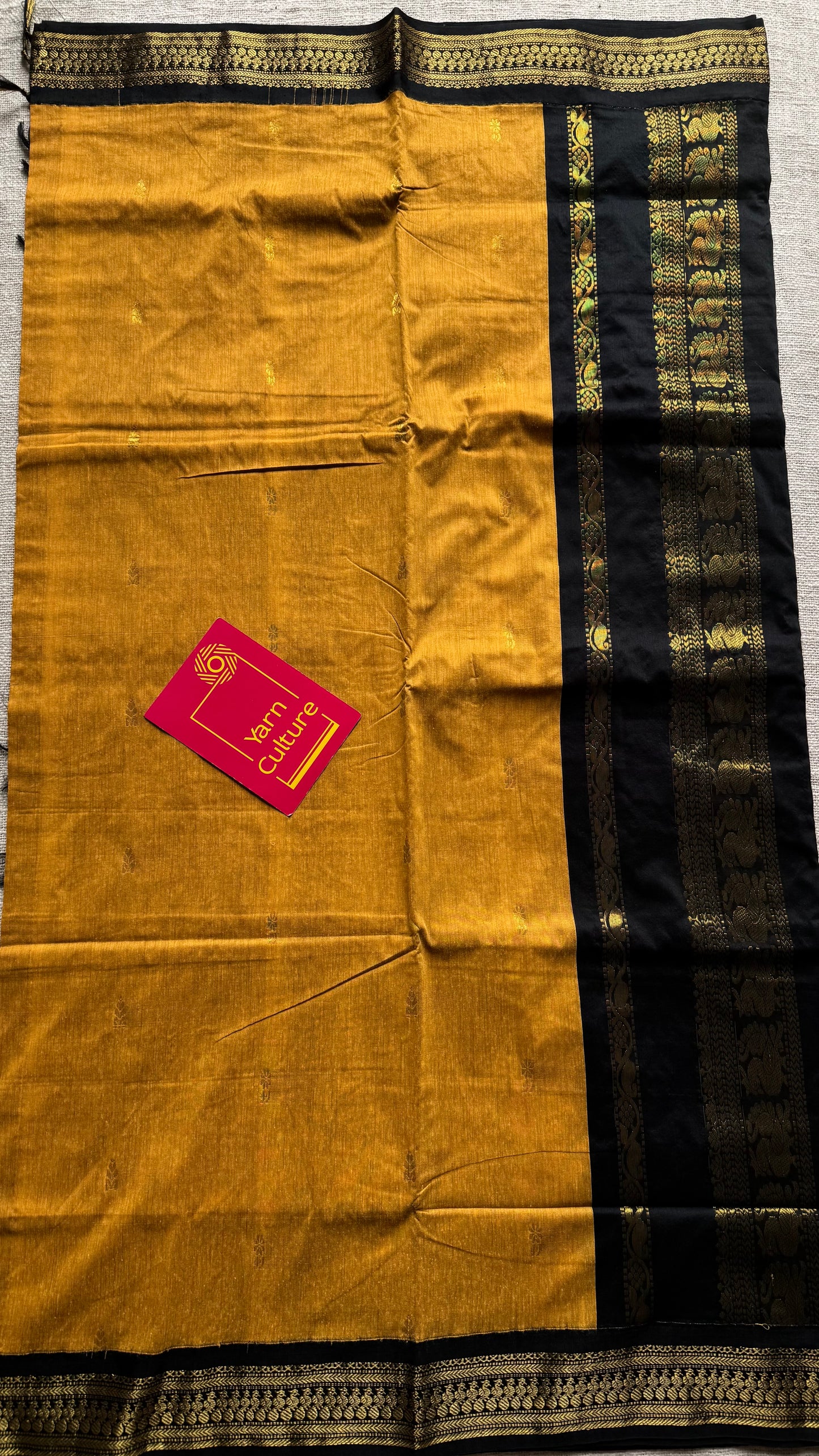 Yellow with black - cotton silk - YCCOTNSEKCS05