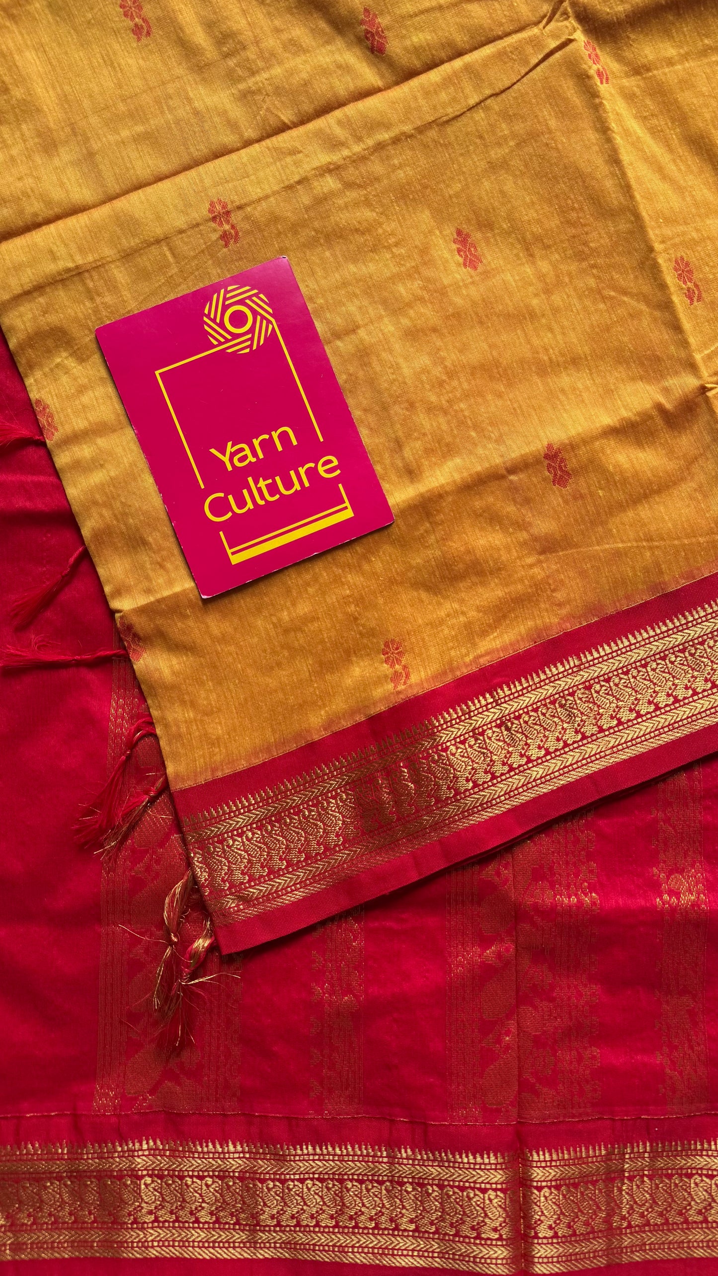 Yellow with red - cotton silk - YCCOTNSEKCS02