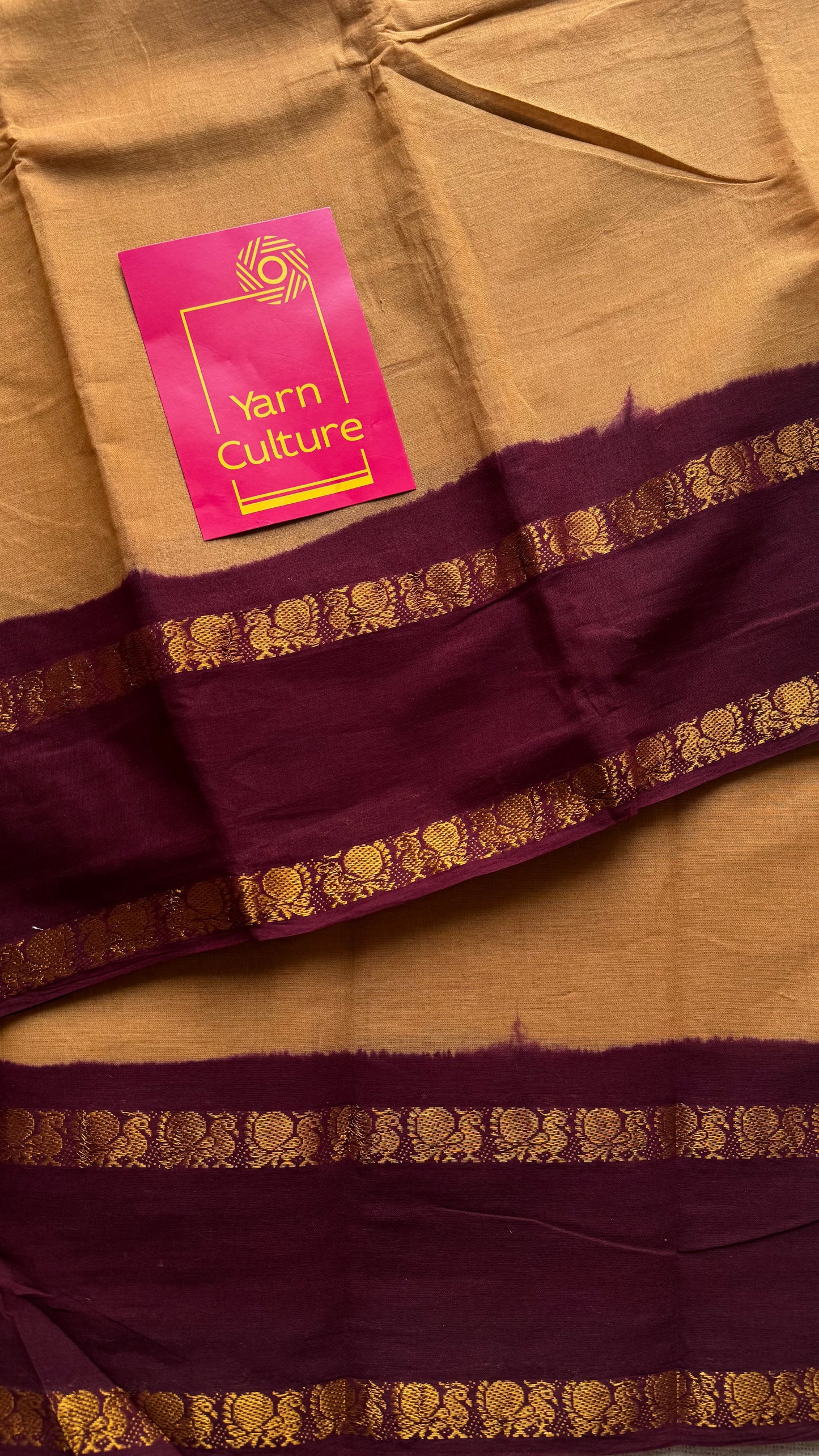 Sandal with dark maroon sungudi, kattuchayam dyed, madurai cotton - YCCOTNOCSC13