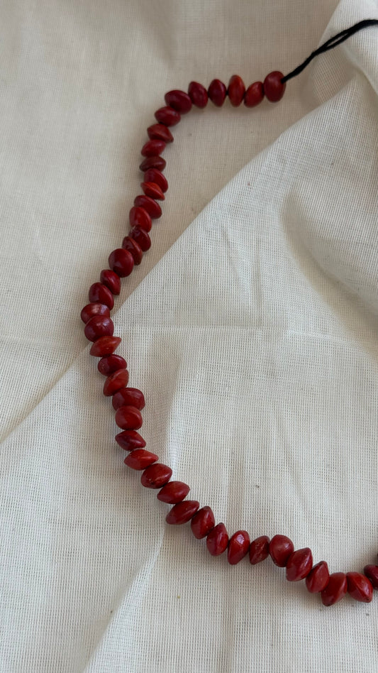 Red lucky seed (manjadi) + coin neckpiece combo - YCNP813