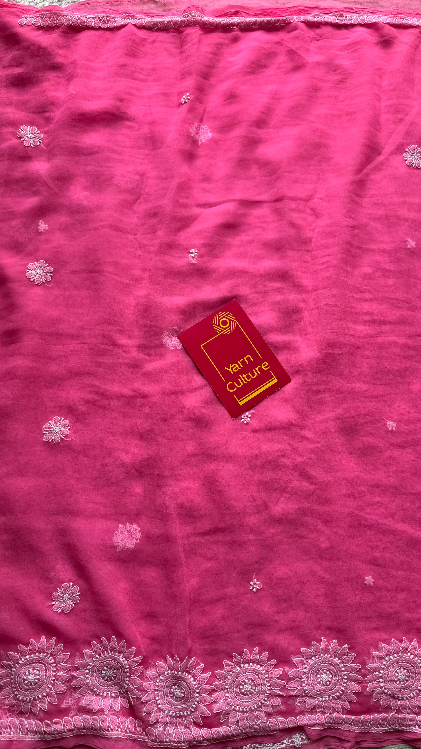 Baadal Gulabi (pink clouds) - Pink Chikankari, georgette YCSLCJULCK05