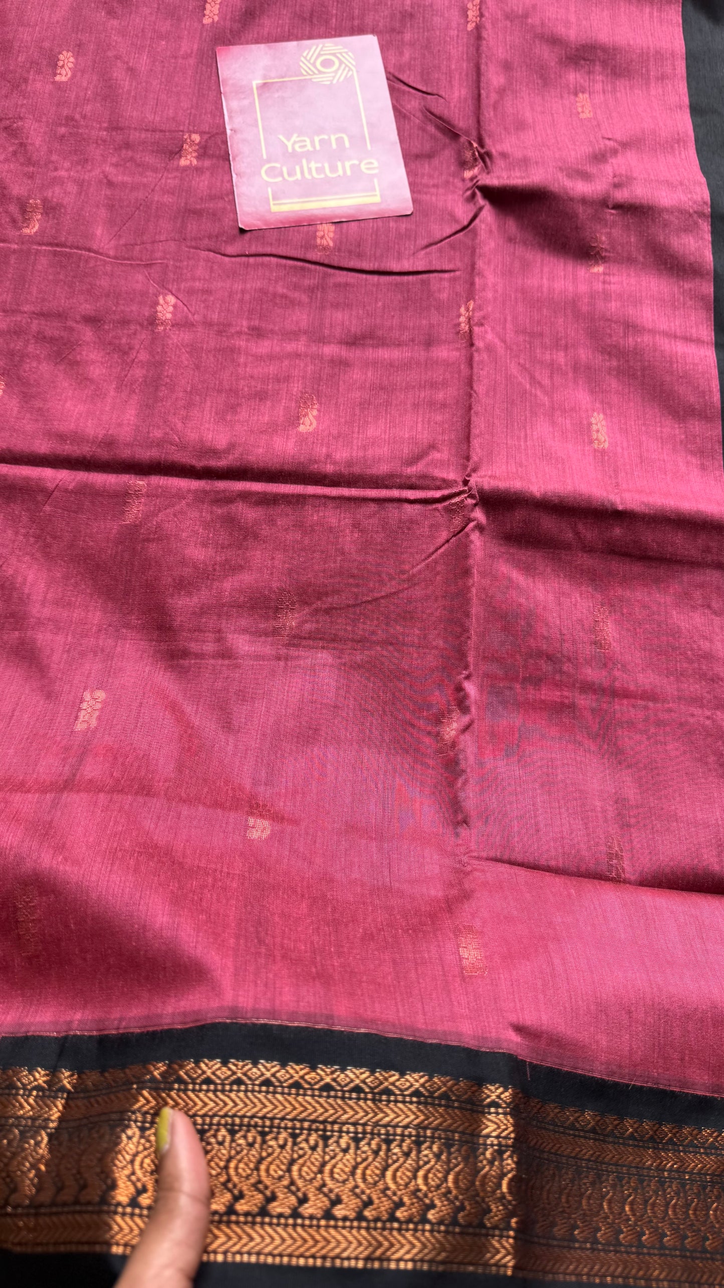 Dark pink with black - cotton silk - YCCOTNSEKCS06