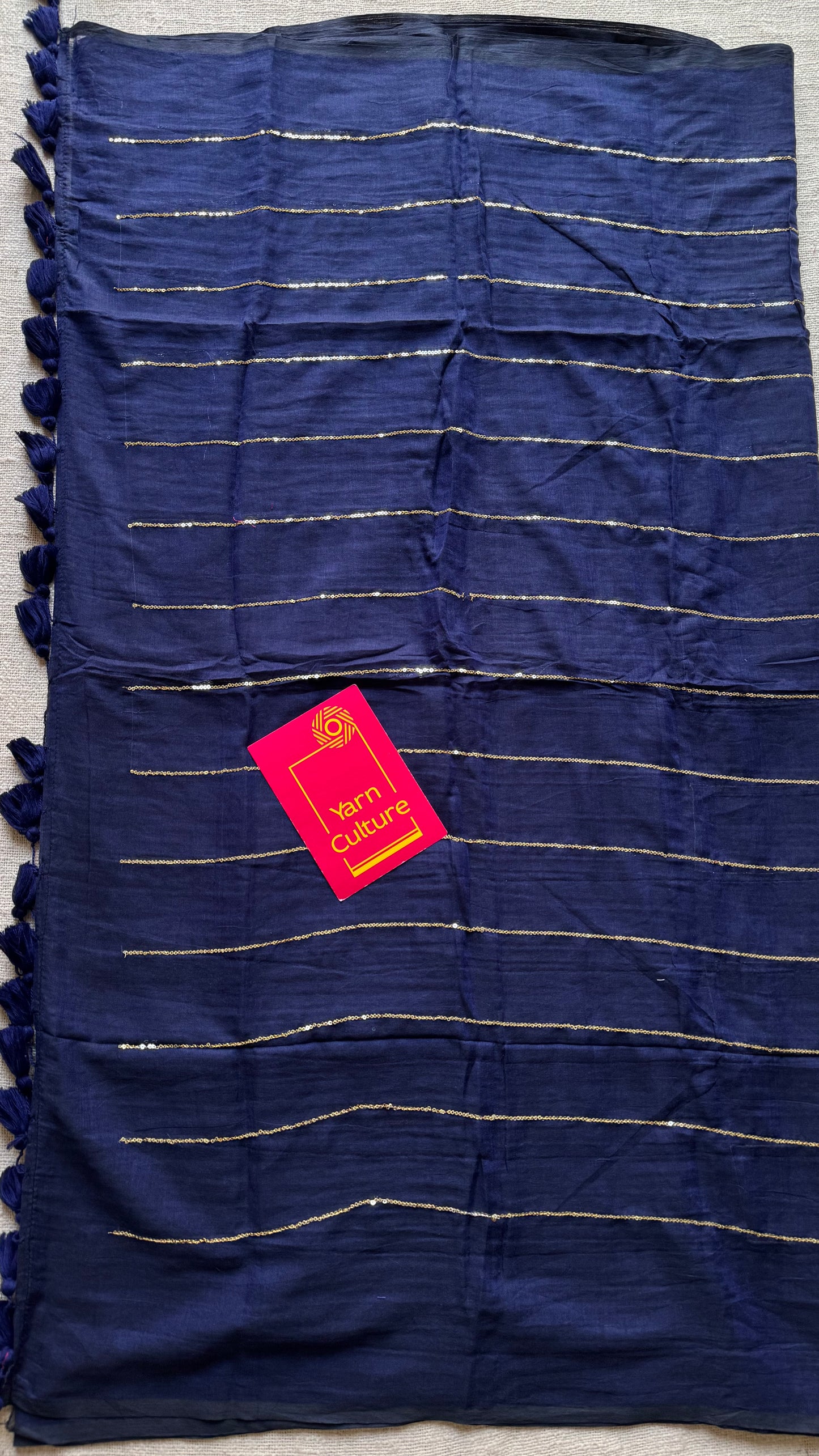 Dark blue mul with silver sequins - YCBCMCLSE55