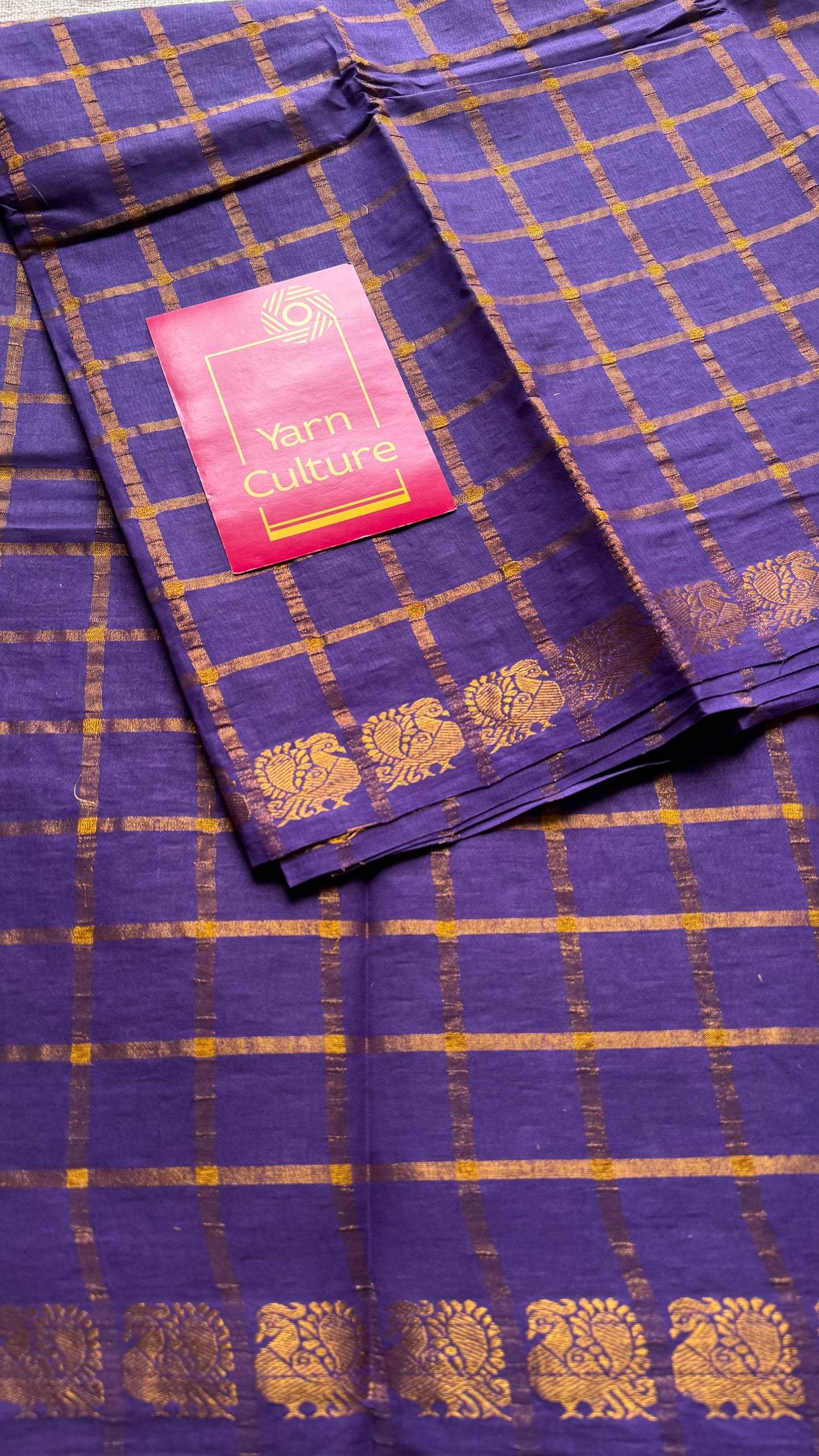 Violet pavithra kattam sungudi, madurai cotton - YCCOTNSEMS98