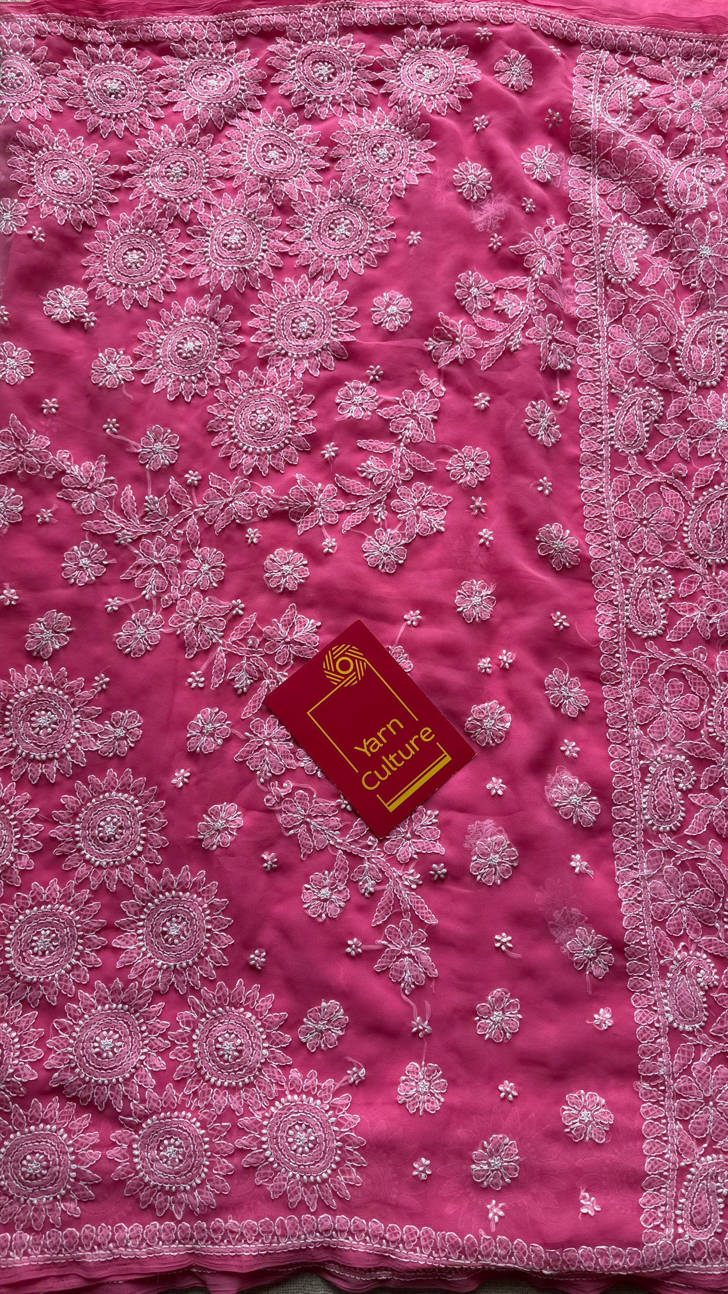 Baadal Gulabi (pink clouds) - Pink Chikankari, georgette YCSLCJULCK05