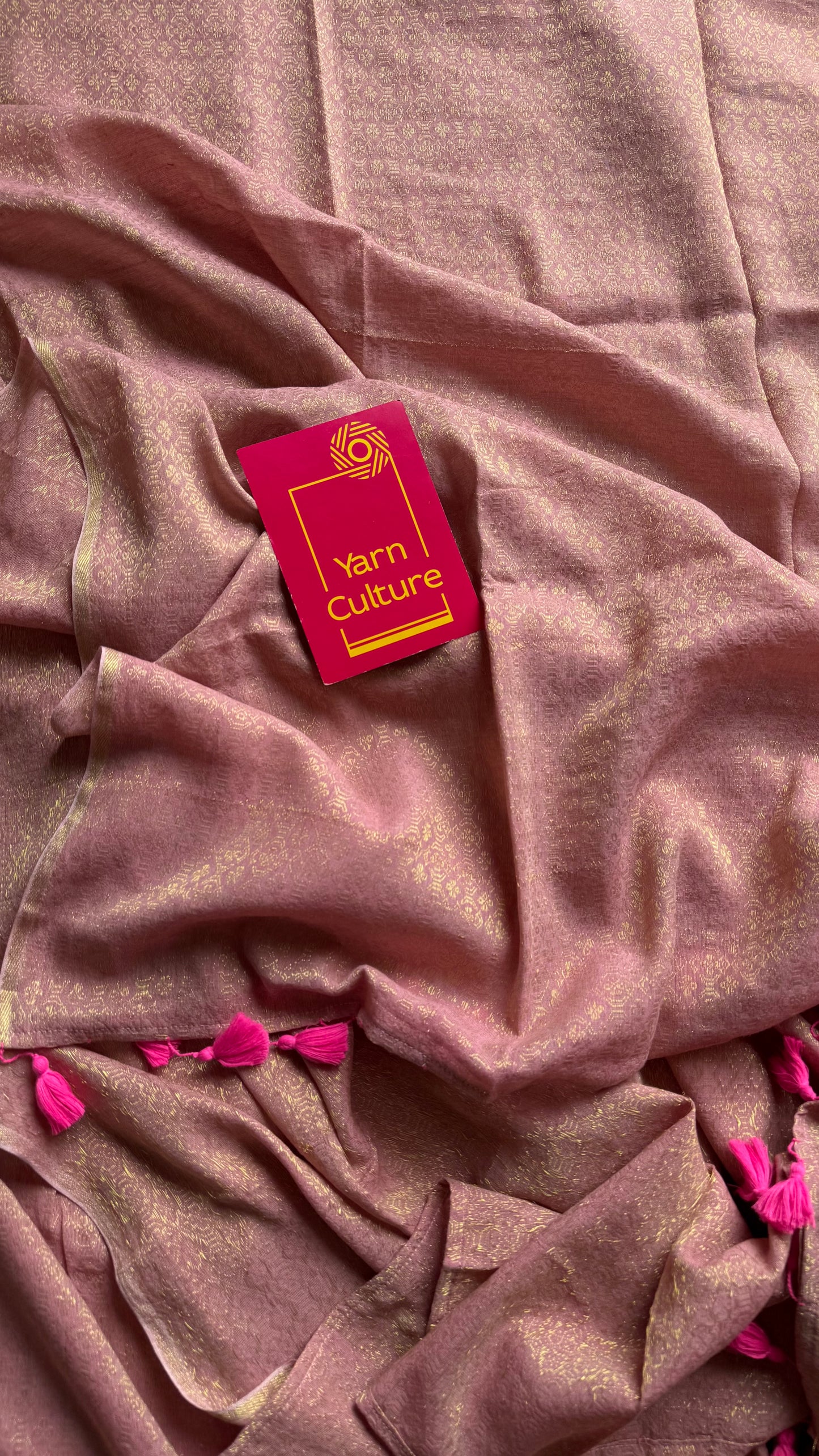 Pastel pink and gold brocade pattern in mul - YCBCFEJUBM05