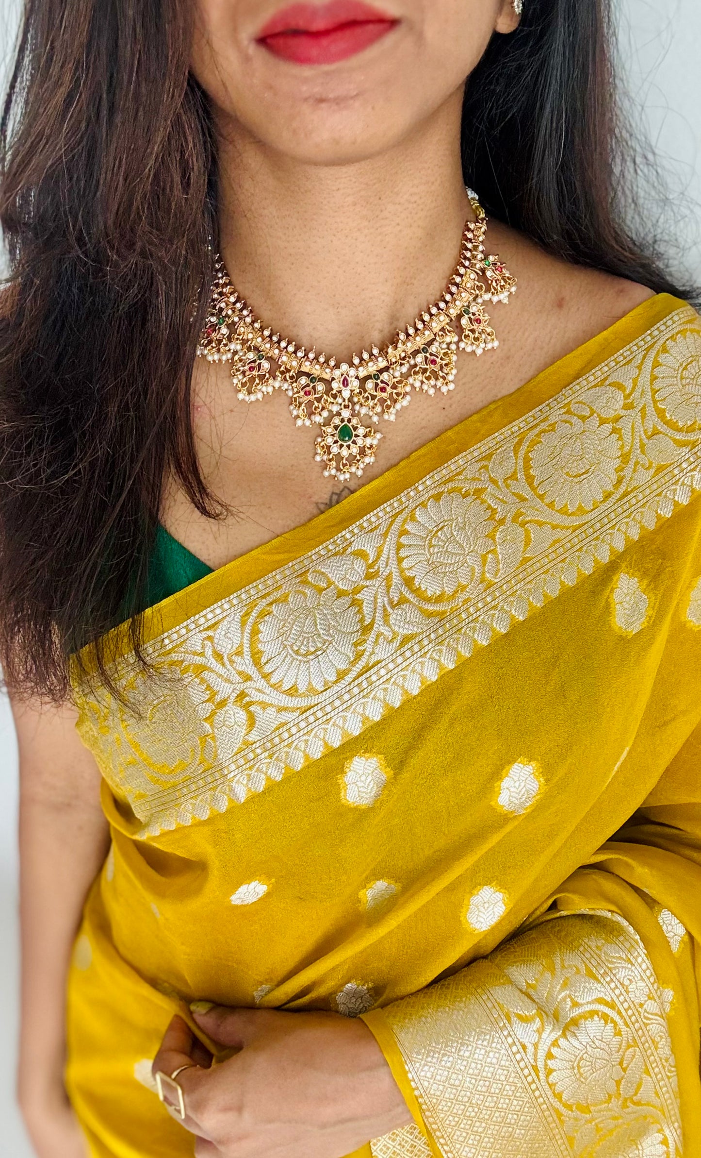 Guttapusalu neckpiece with earrings - YCAGNP263