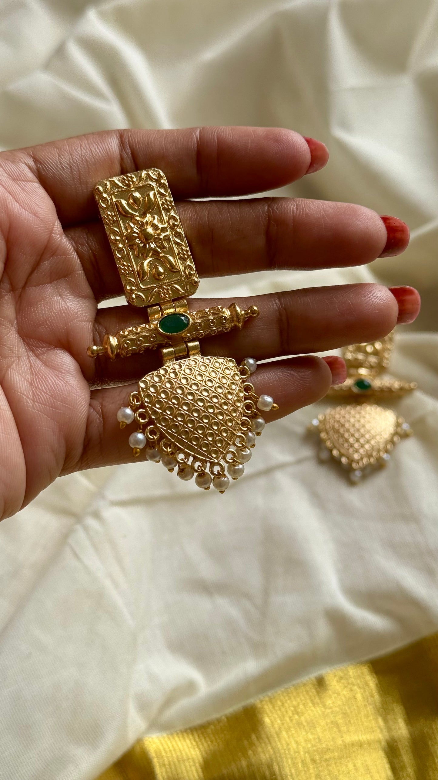 Gold plated dangler earrings, multiple colours - YCGPED176