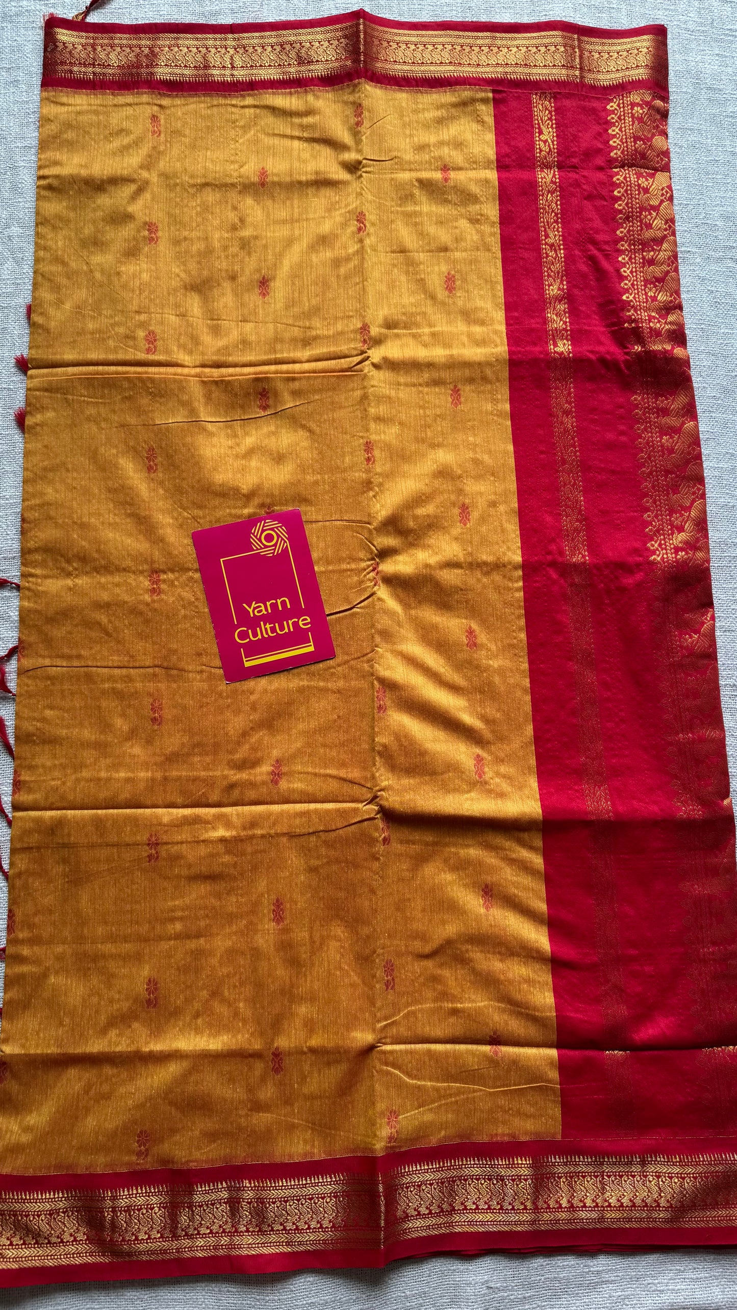 Yellow with red - cotton silk - YCCOTNSEKCS02