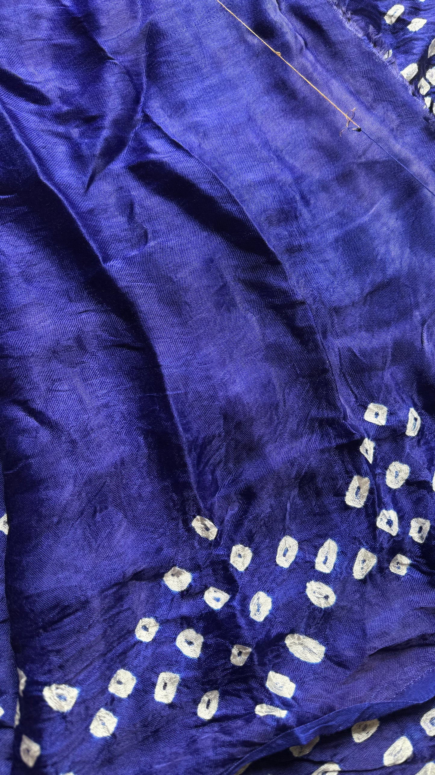 Royal blue crushed bandhani modal silk with lagdi patta (zari pallu) - YCDESE27