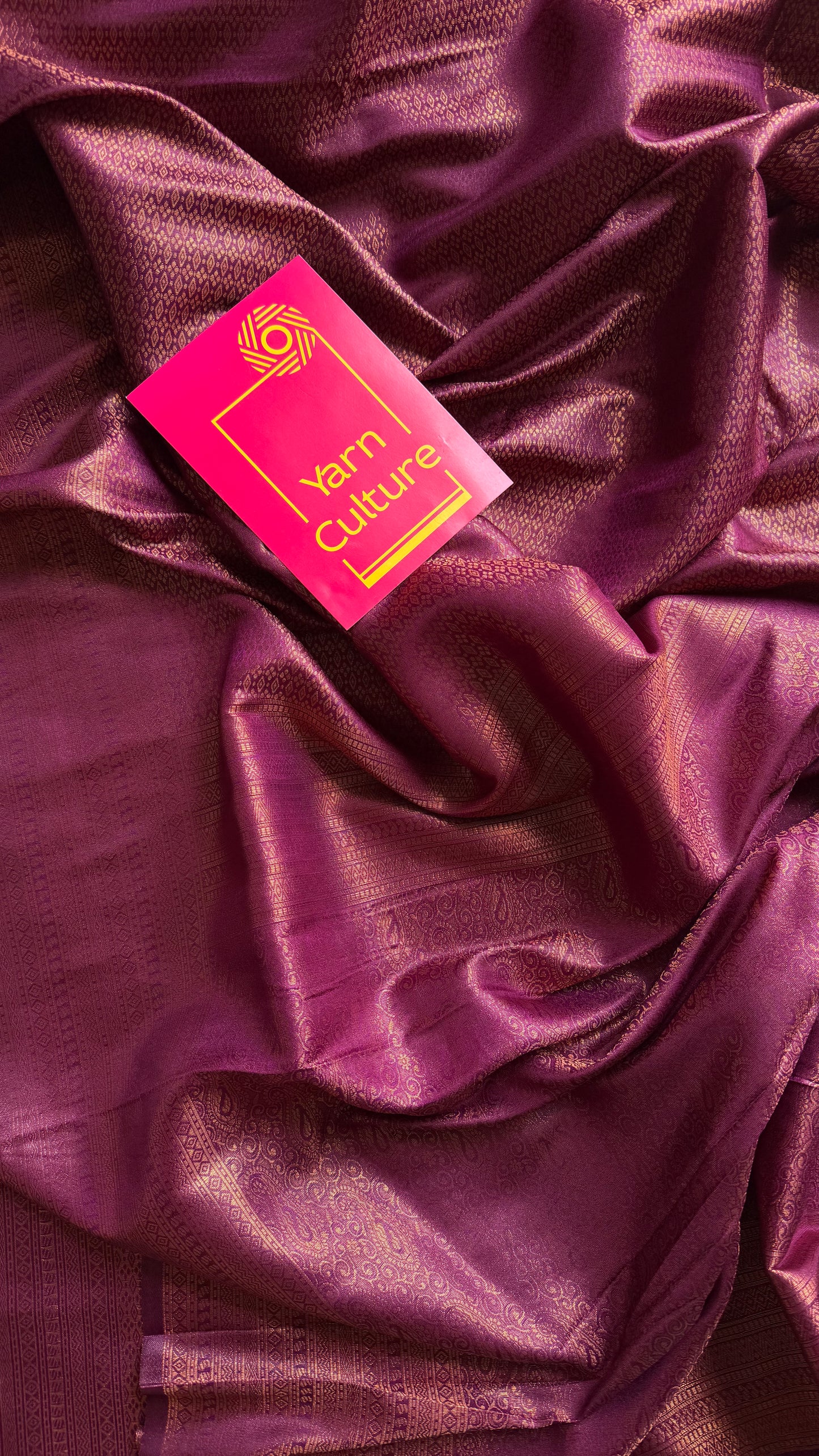 Wine, antique gold zari, semi-silk - YCDOSOCSS05