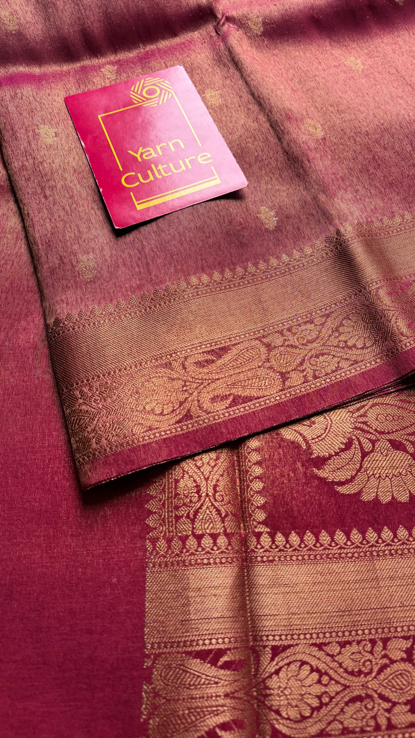 Red with gold dual tone, Banarasi tissue silk - YCDESE06