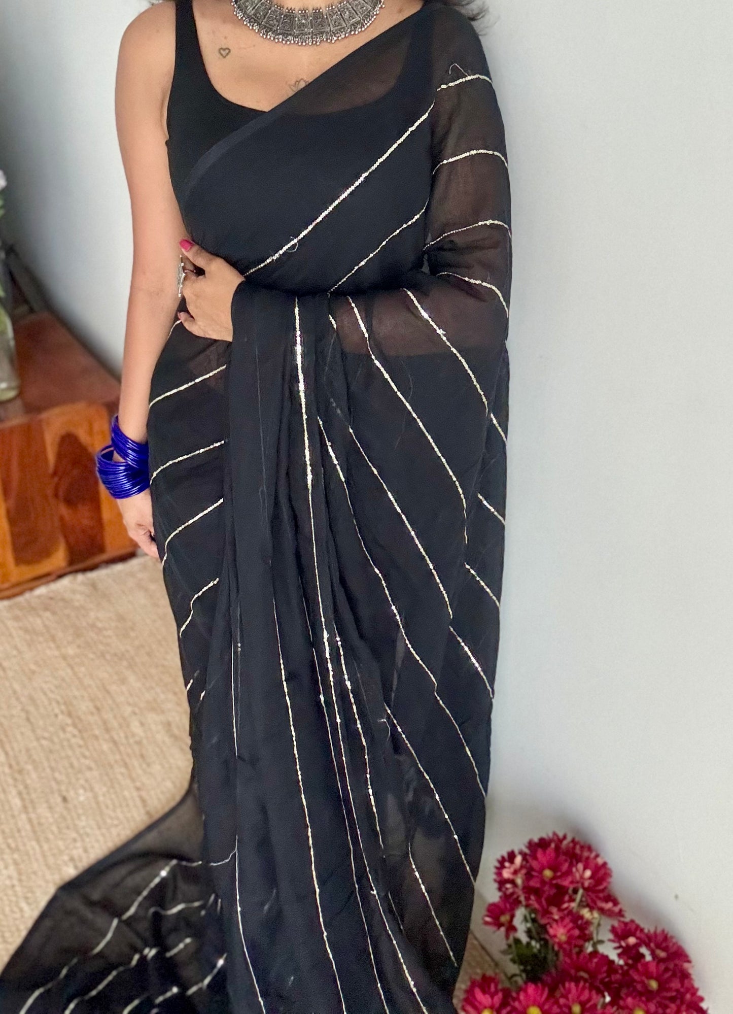 Black mul with silver sequins - YCBCMCLSE59