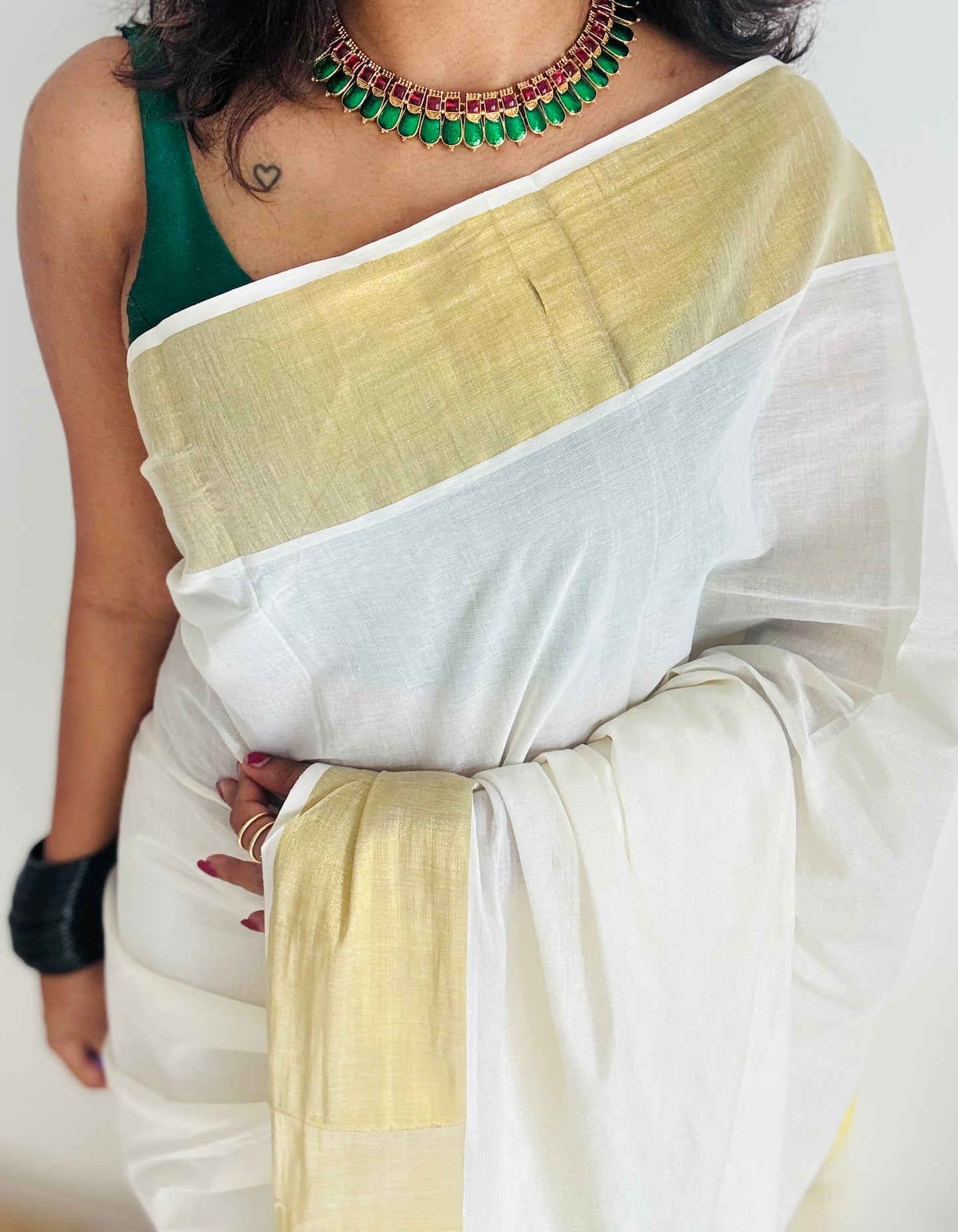 Green nagapadam necklace with earrings - YCAGC135