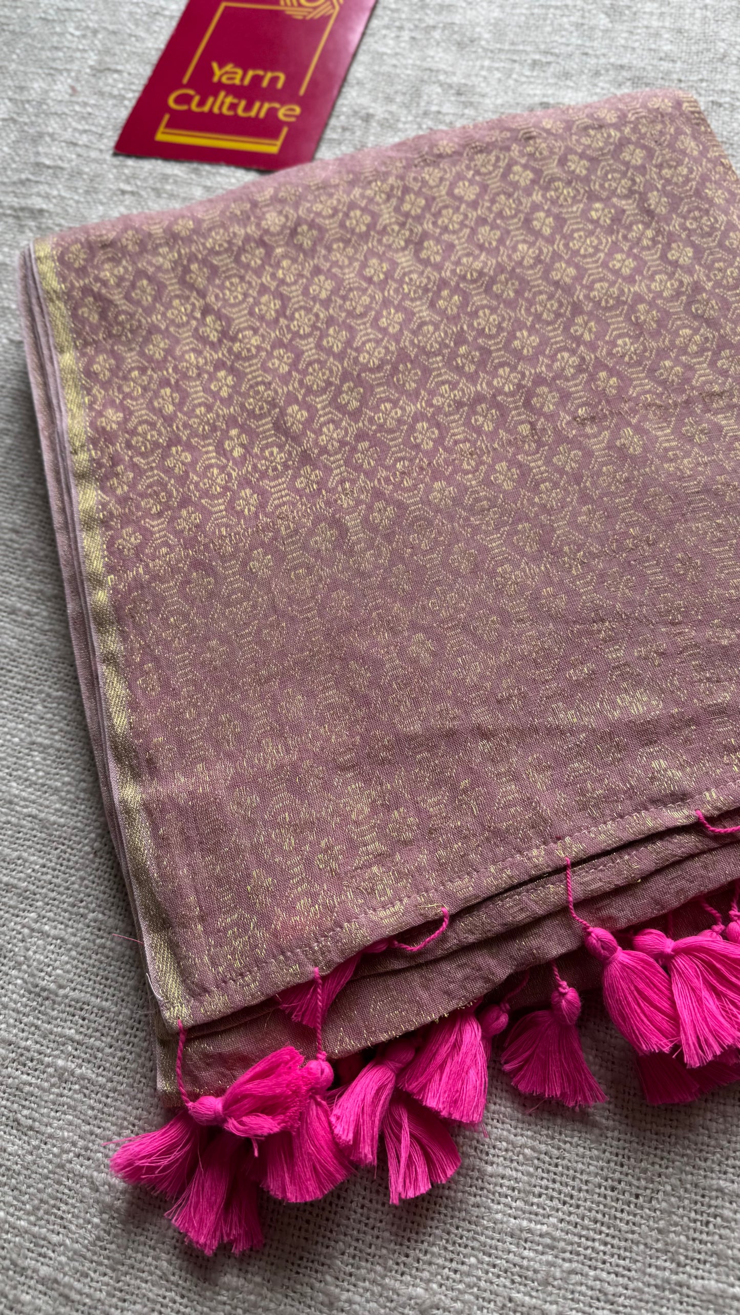 Pastel pink and gold brocade pattern in mul - YCBCFEJUBM05