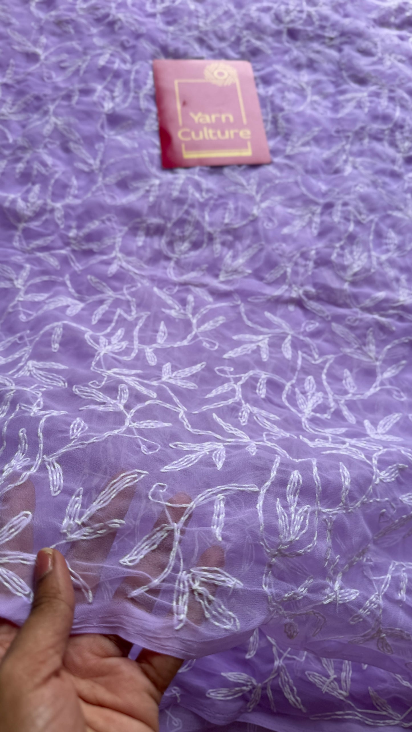 Fizaa-e-Nur (air of light) – Soft Lilac Chikankari, georgette
