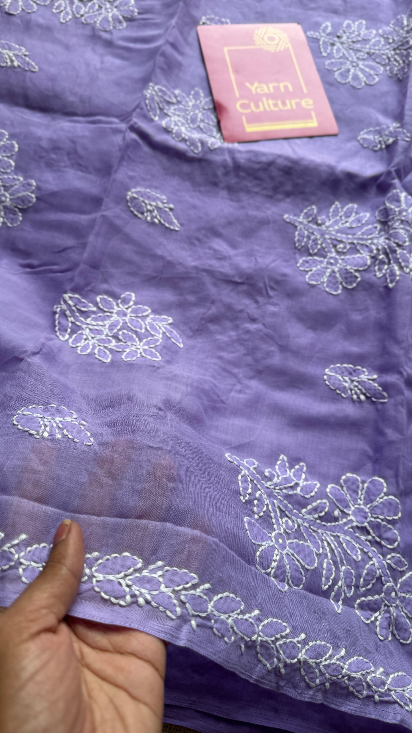 Sitaron Ki Shabnam (dew of the stars) – Lavender Chikankari, soft cotton
