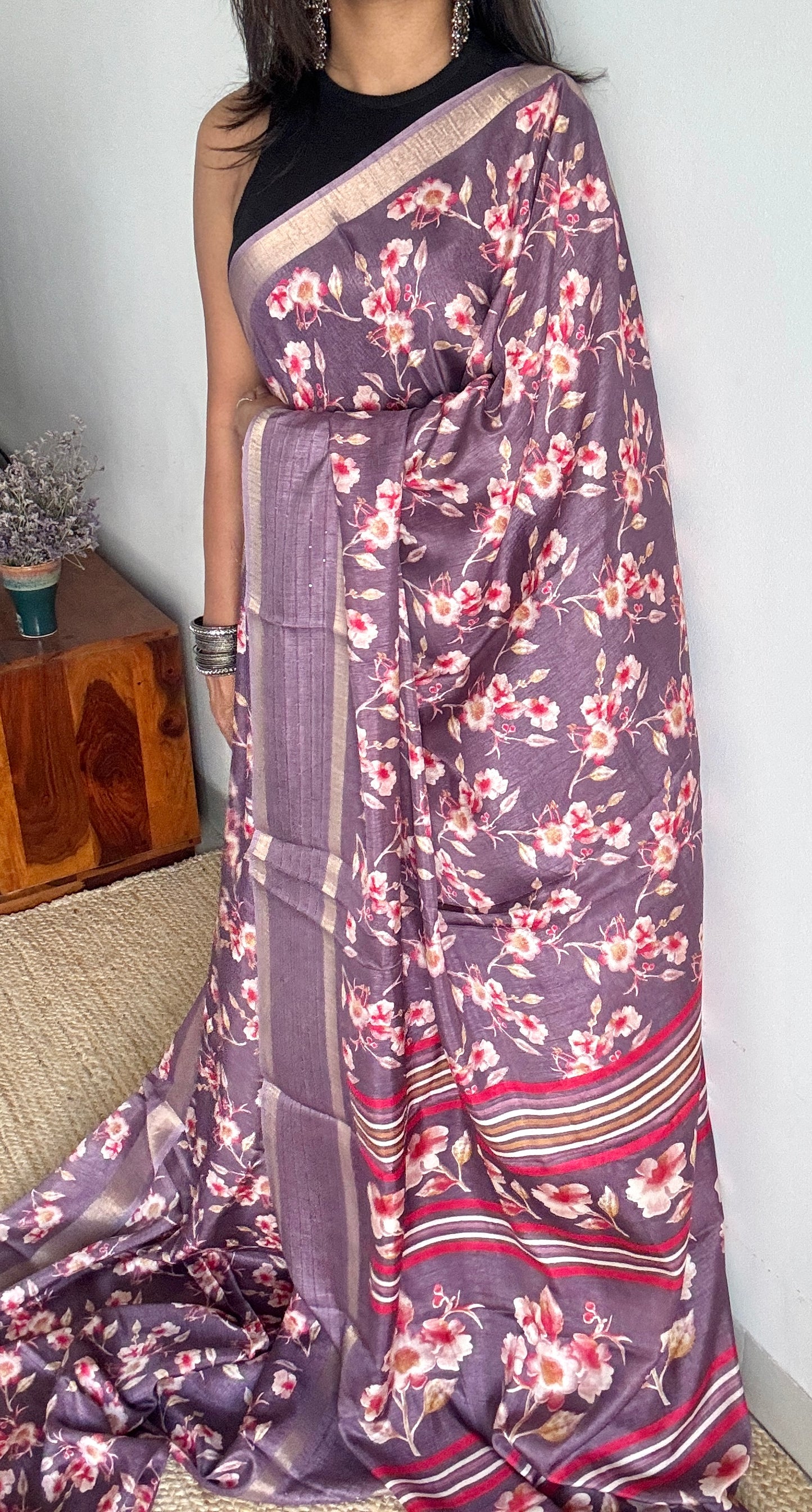 Lilac Floral Prints - Semi-Crepe
