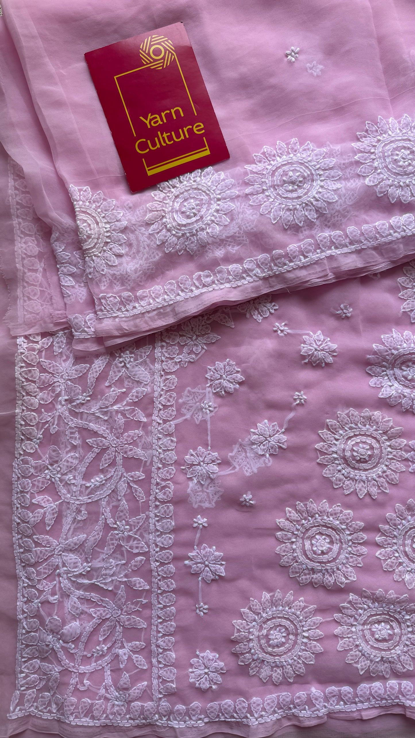 Baadal Gulabi (pink clouds) – Pink Chikankari, georgette
