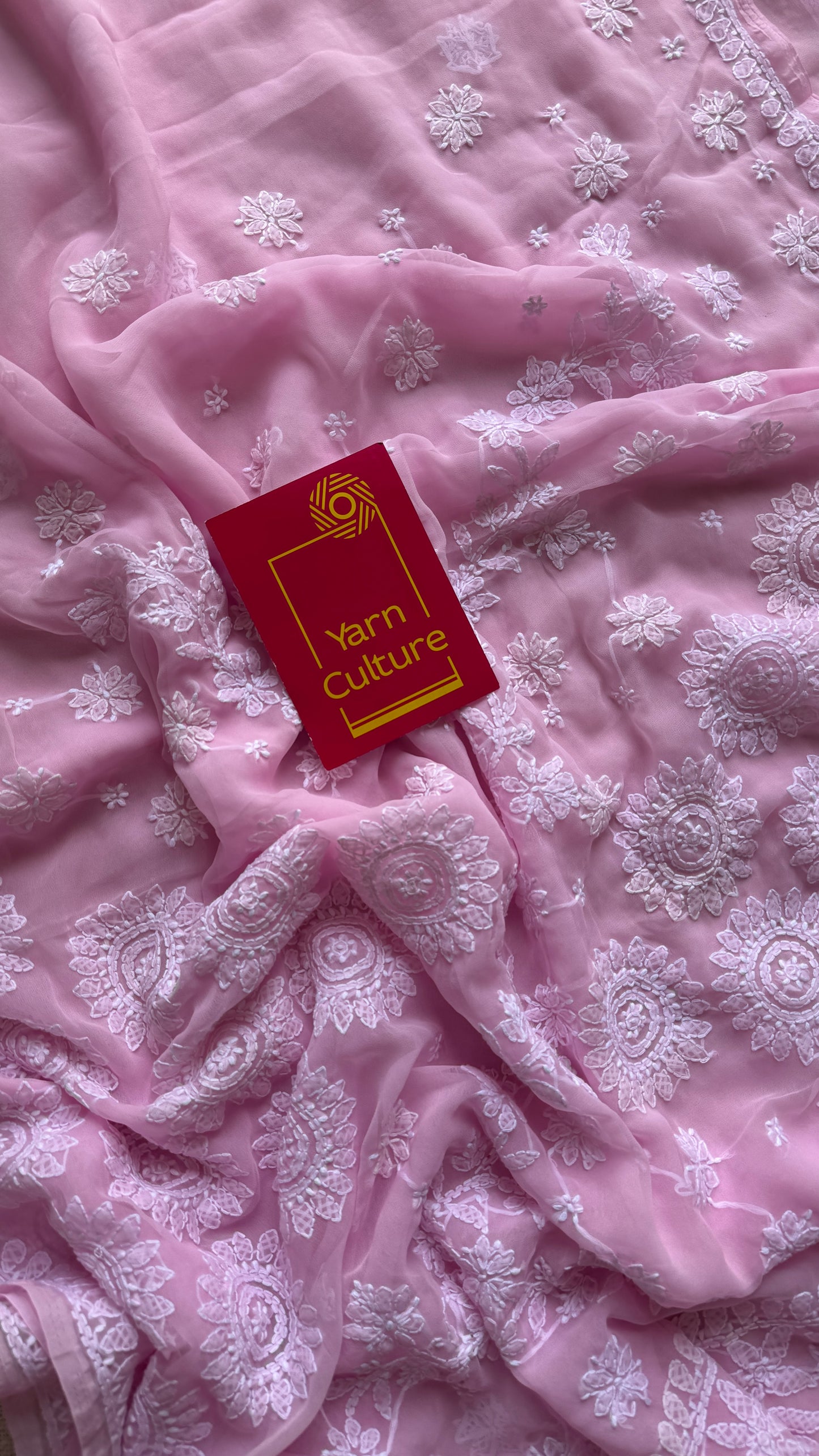 Baadal Gulabi (pink clouds) – Pink Chikankari, georgette
