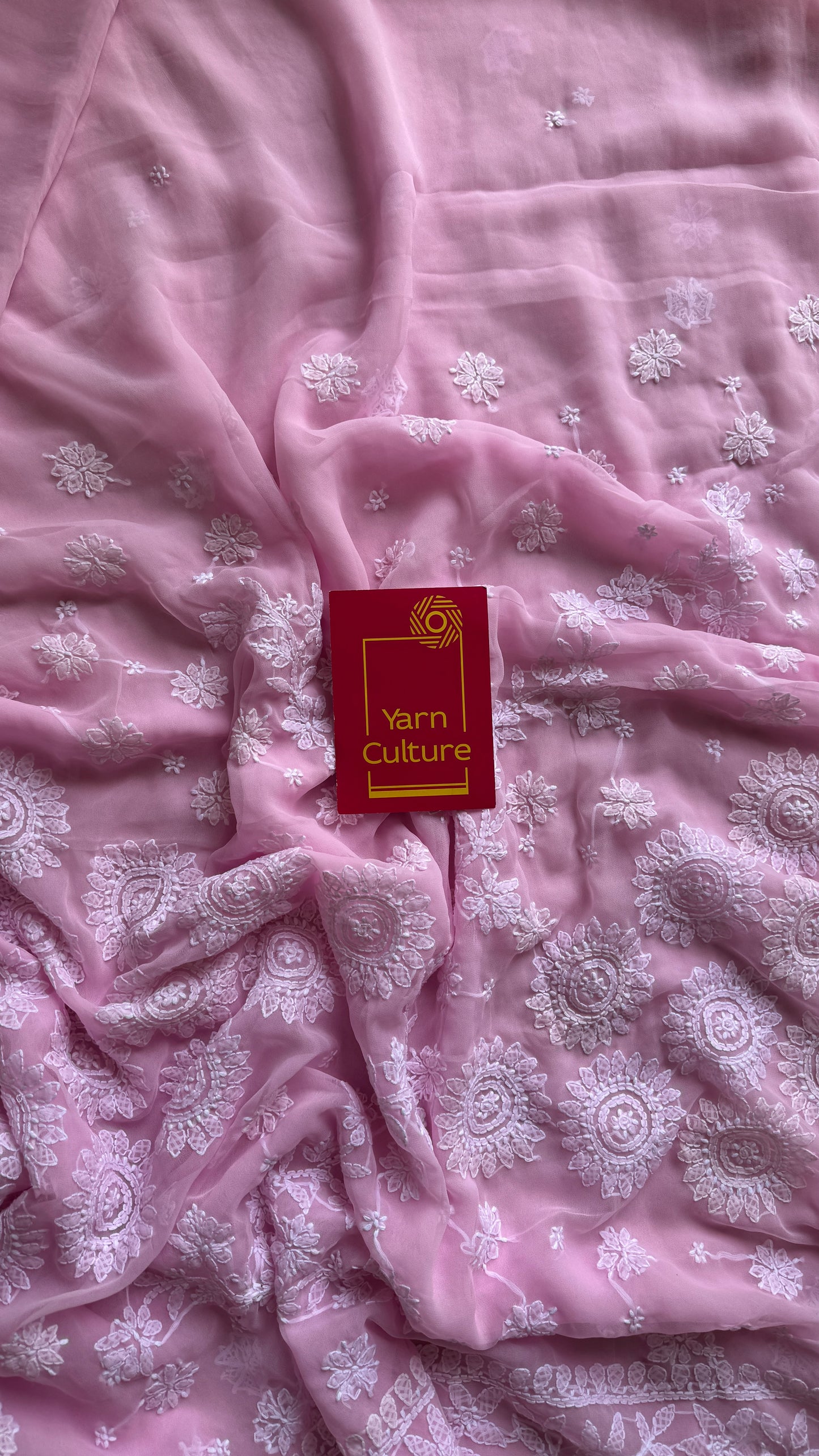 Baadal Gulabi (pink clouds) – Pink Chikankari, georgette