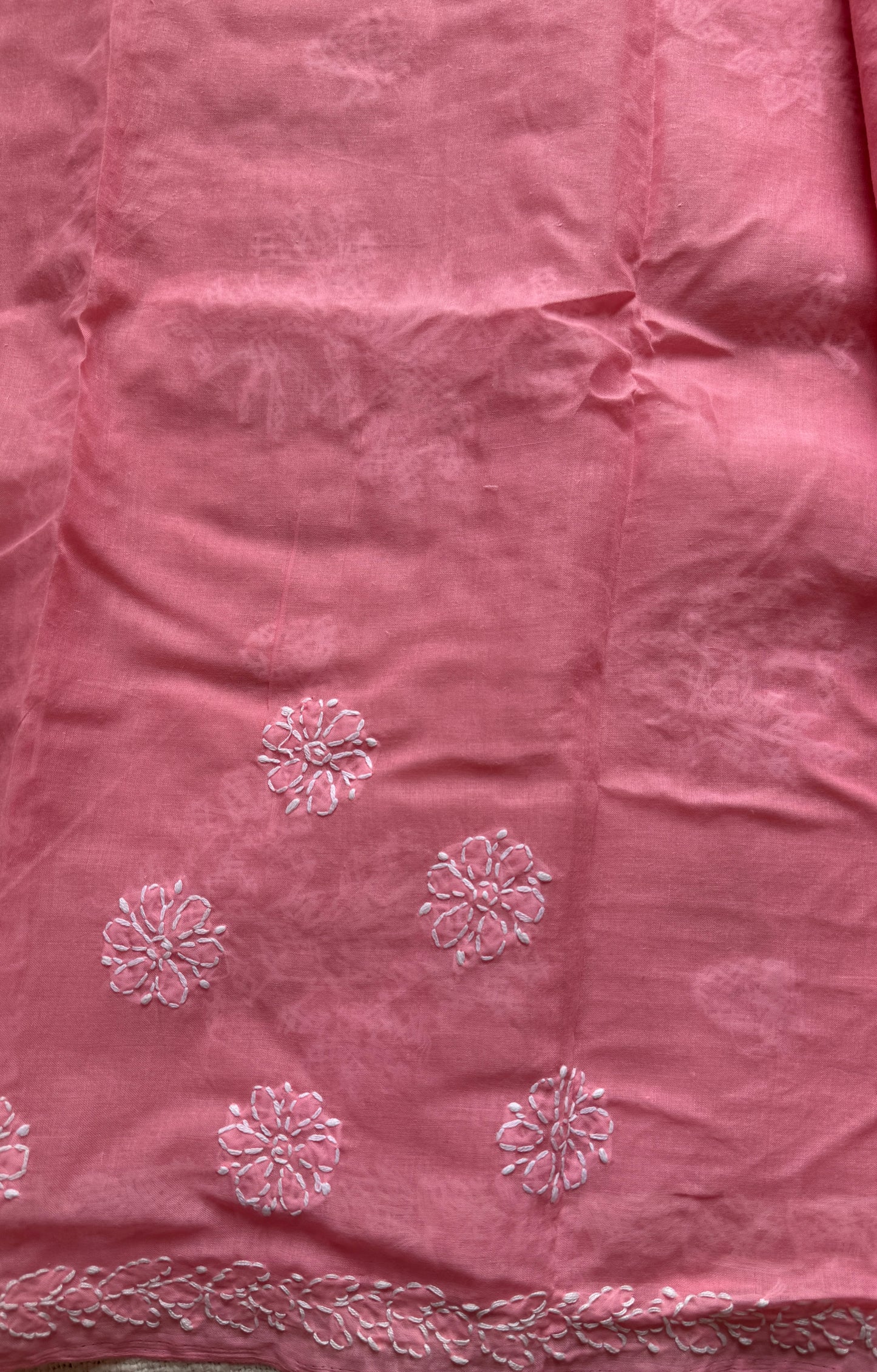 Gulaabi Shaam (pink evening) – Peach pink Chikankari, soft cotton
