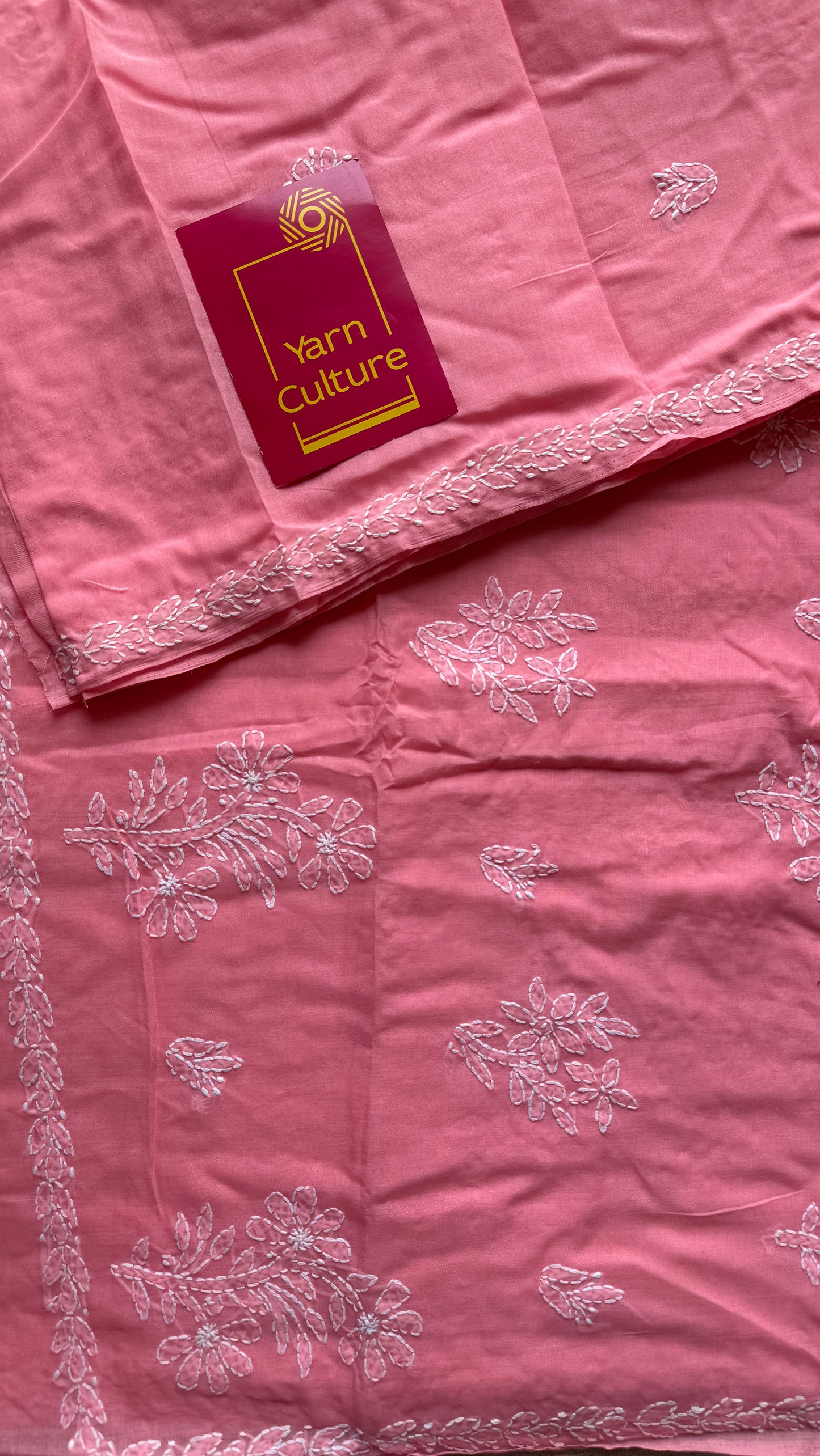 Gulaabi Shaam (pink evening) – Peach pink Chikankari, soft cotton