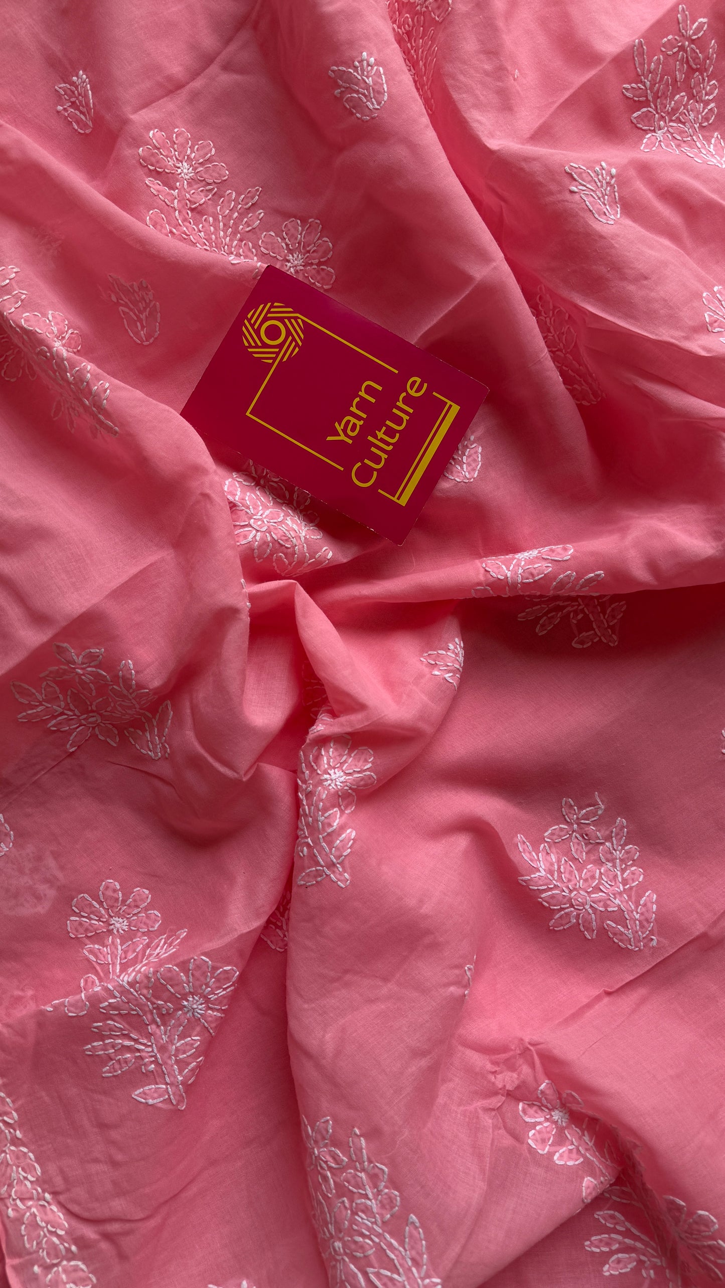 Gulaabi Shaam (pink evening) – Peach pink Chikankari, soft cotton