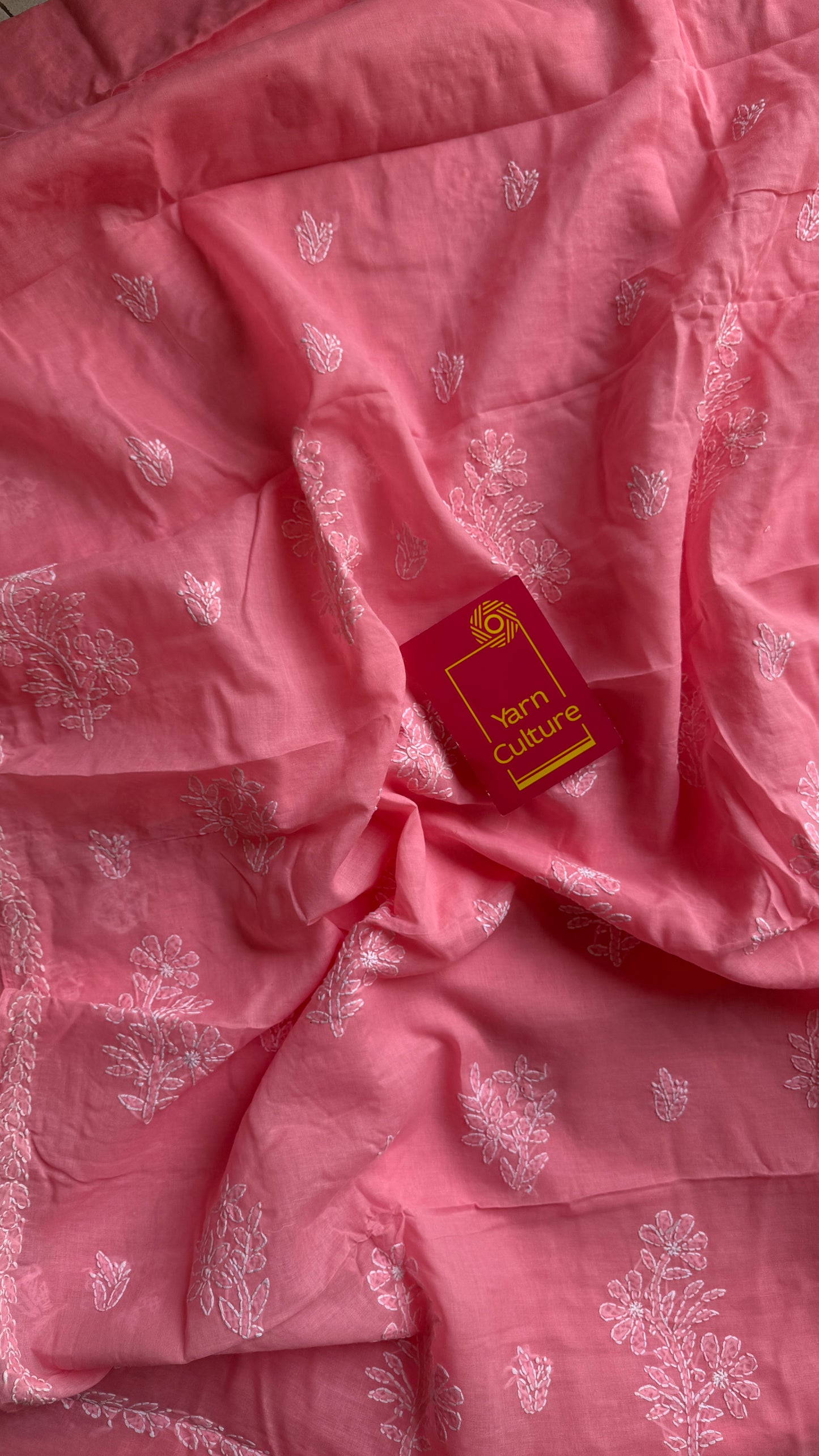 Gulaabi Shaam (pink evening) – Peach pink Chikankari, soft cotton