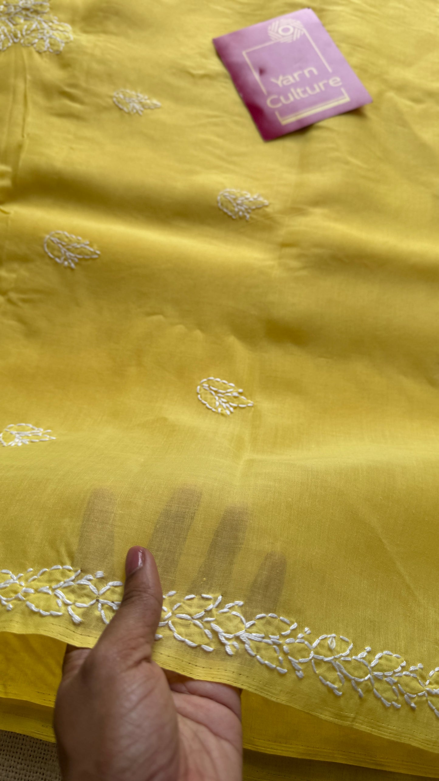 Pehli Subah (first morning) - Yellow Chikankari, soft cotton