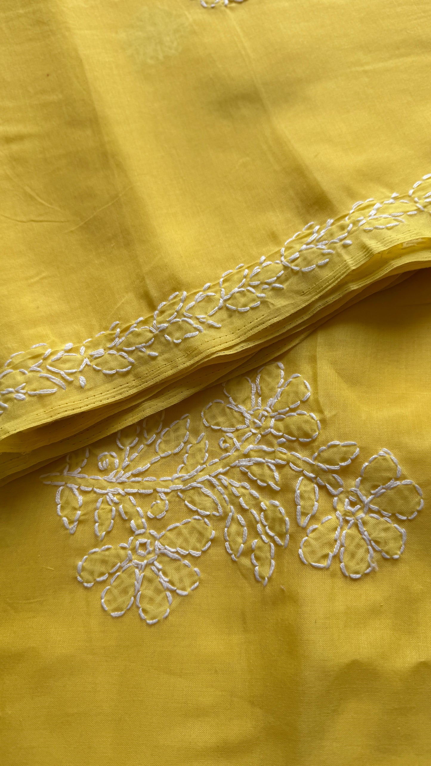 Pehli Subah (first morning) - Yellow Chikankari, soft cotton