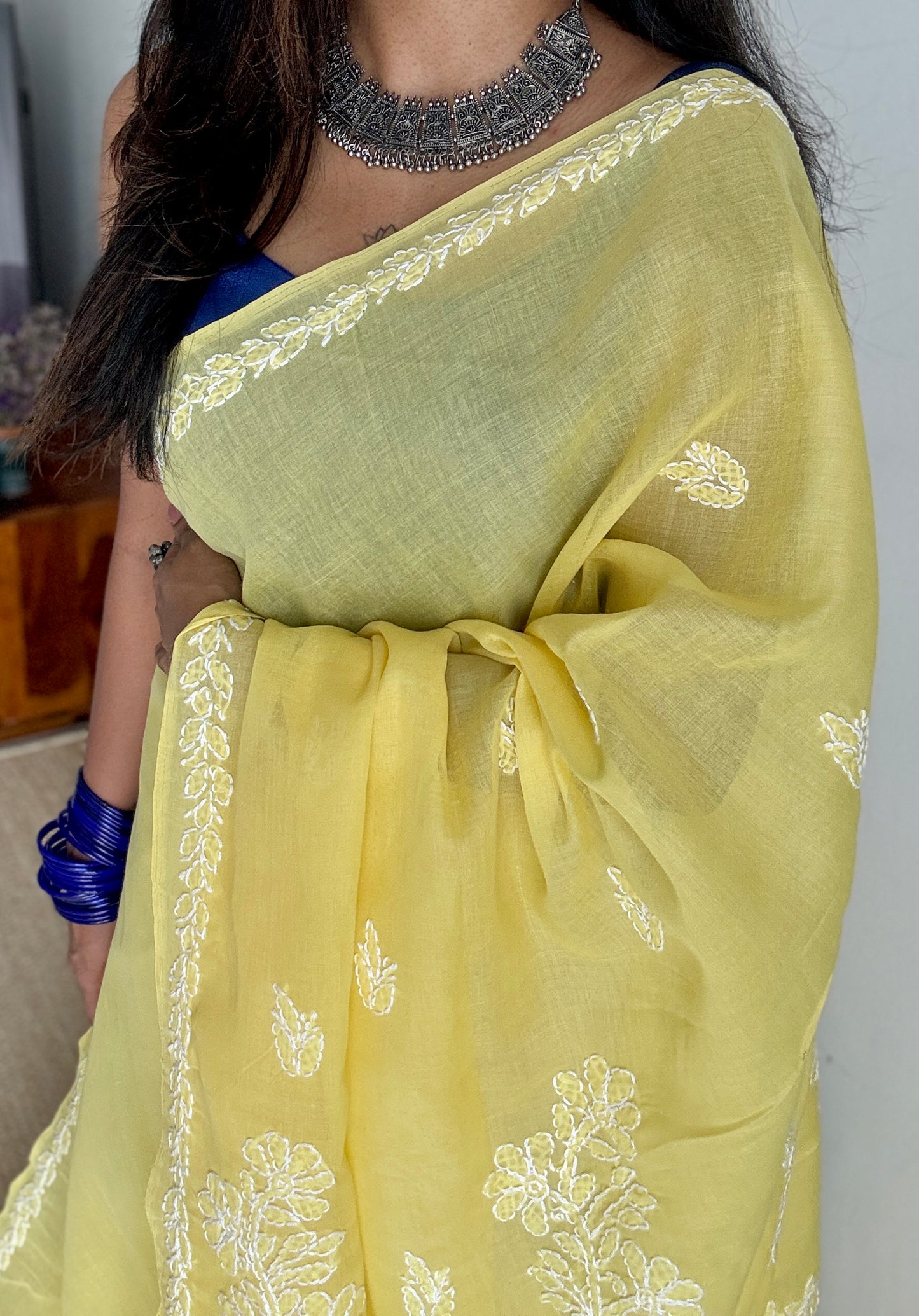 Pehli Subah (first morning) - Yellow Chikankari, soft cotton