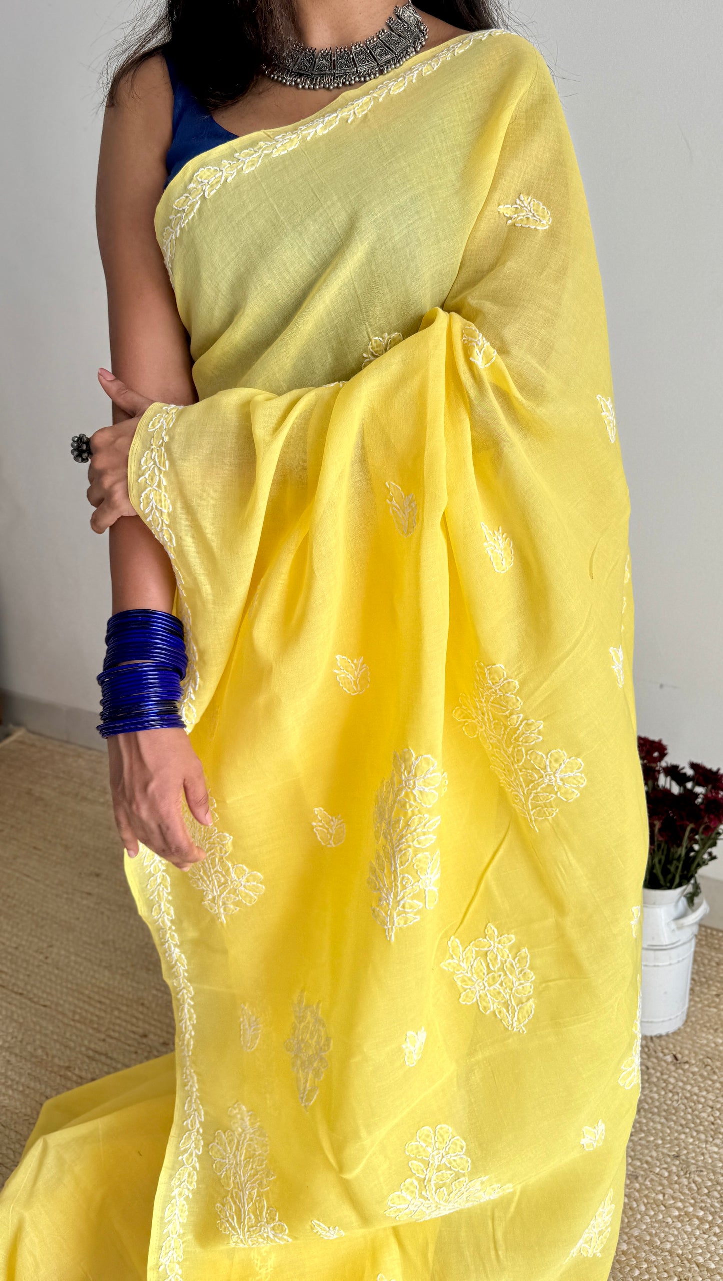 Pehli Subah (first morning) - Yellow Chikankari, soft cotton